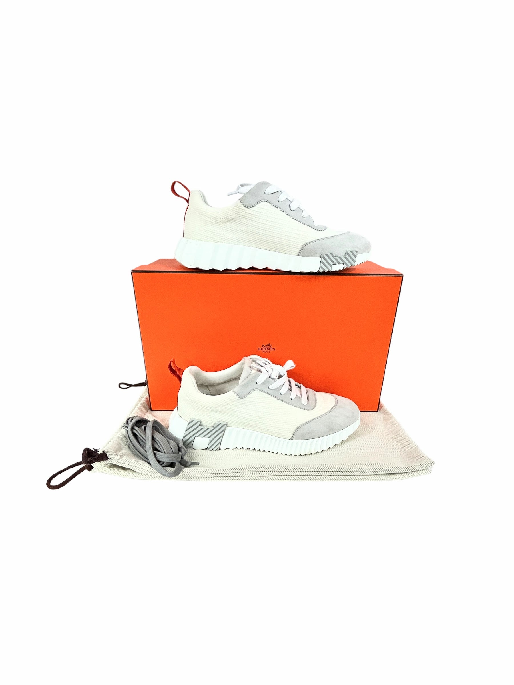 Femme Bouncing White Mesh/Chevre Leather Sneakers