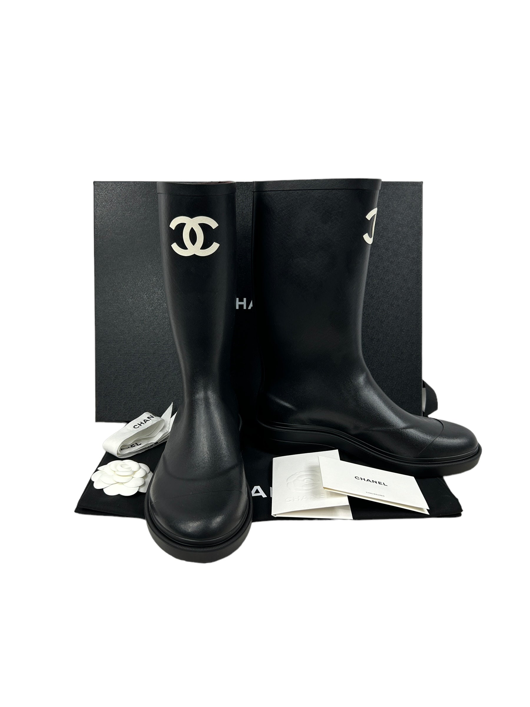 Black Rubber CC Rainboots