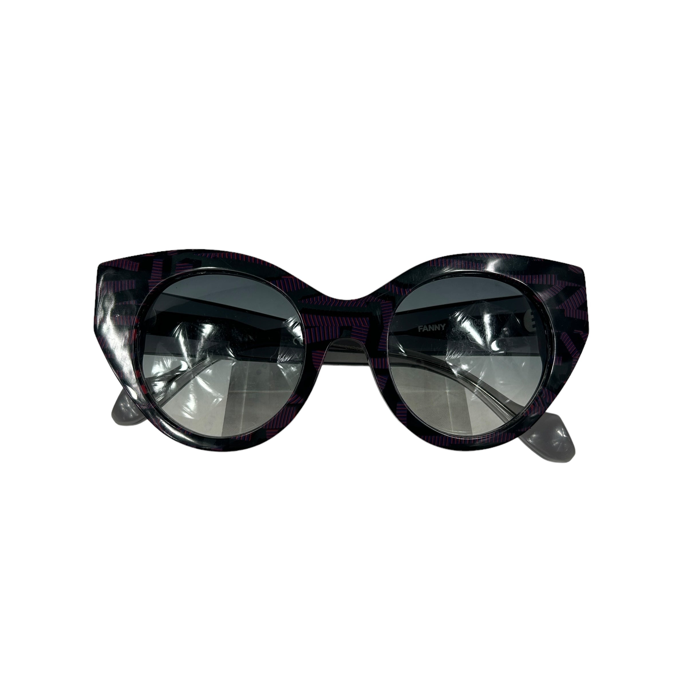 Geoprint Purple Cat Eye Fanny Large Sunglasses