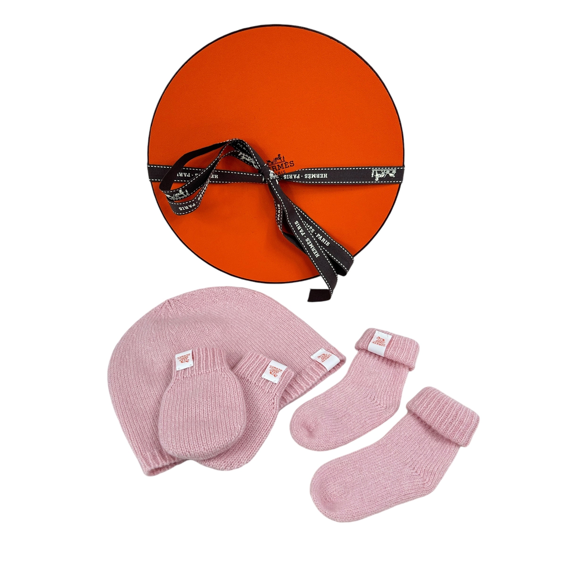 Light Pink Newborn Baby Hat, Glove and Sock Gift Set