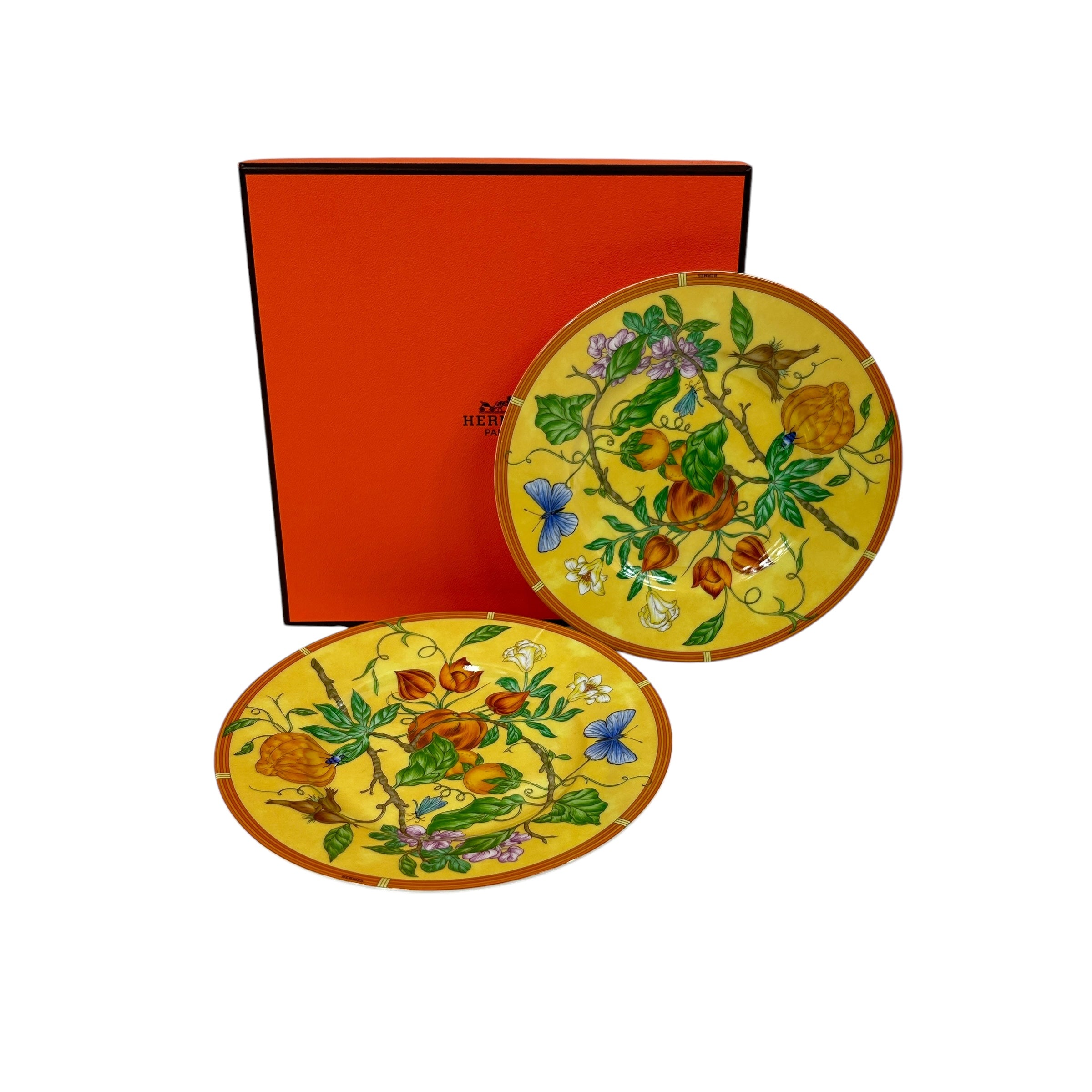 Orange/Green/Blue “La Siesta Hermes” Collection Porcelain Bread and Butter Plate