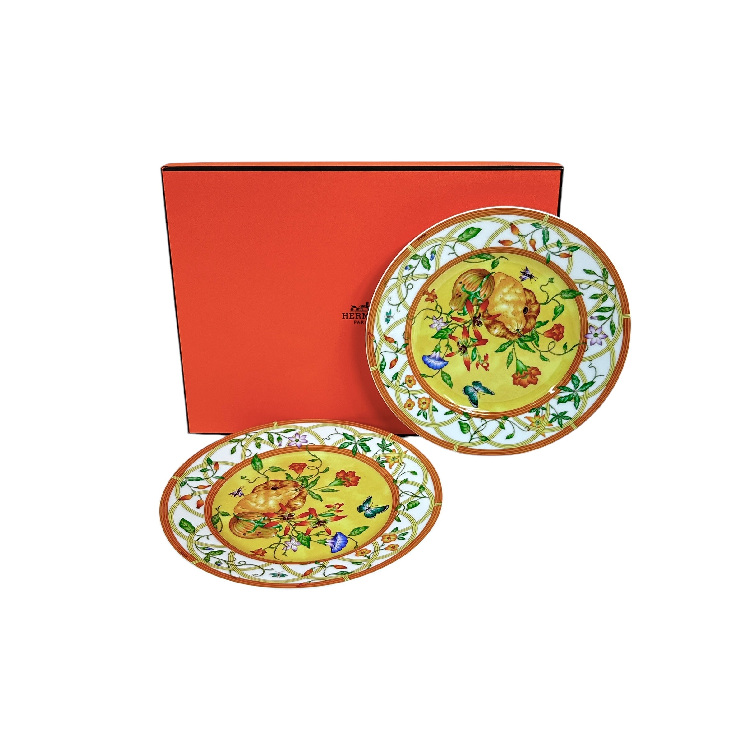 “La Siesta Hermes” Porcelain Dessert Plate Set of 2