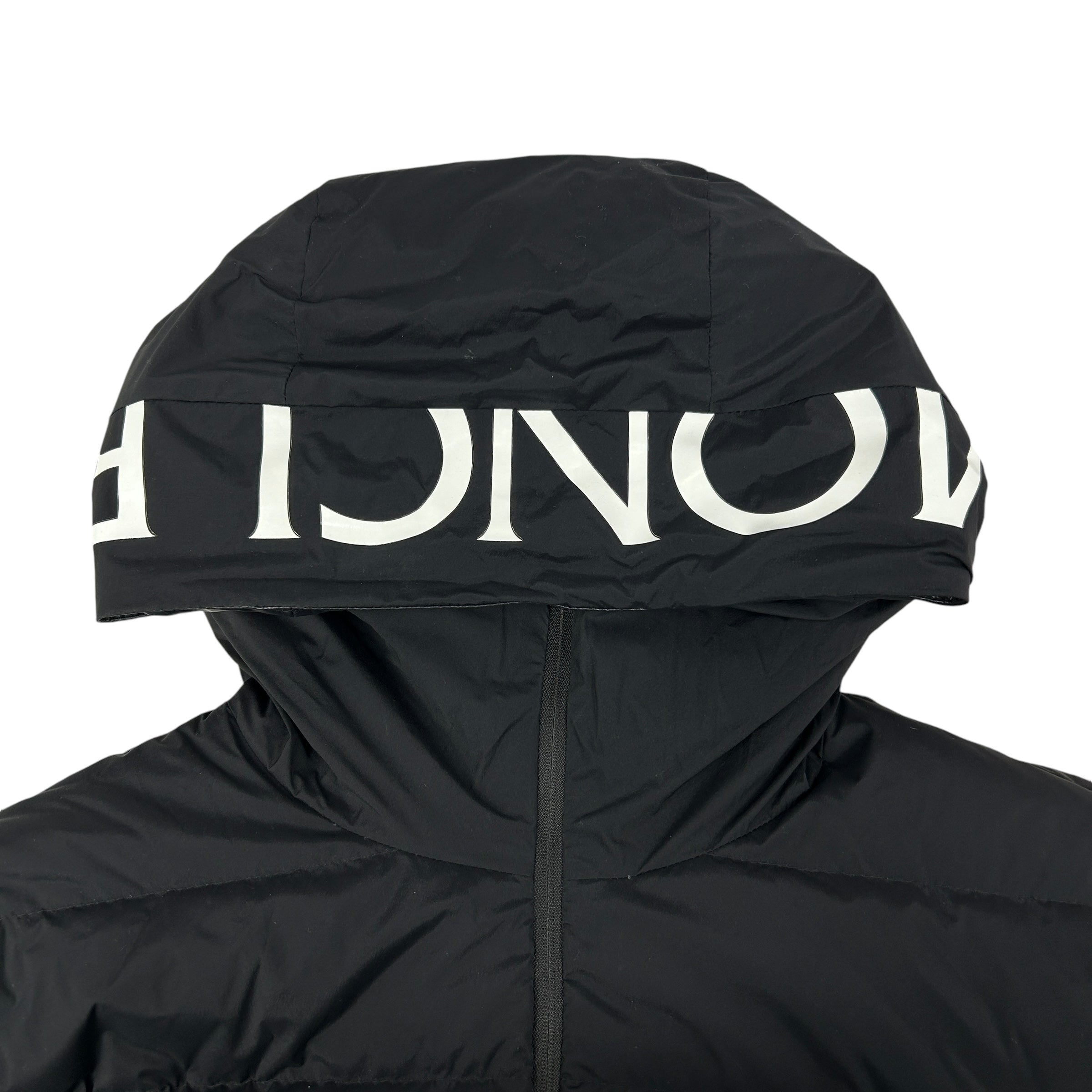 Black Nylon Down Fill Short Hooded Puffer Anwar Guibotto Jacket w/SBHW