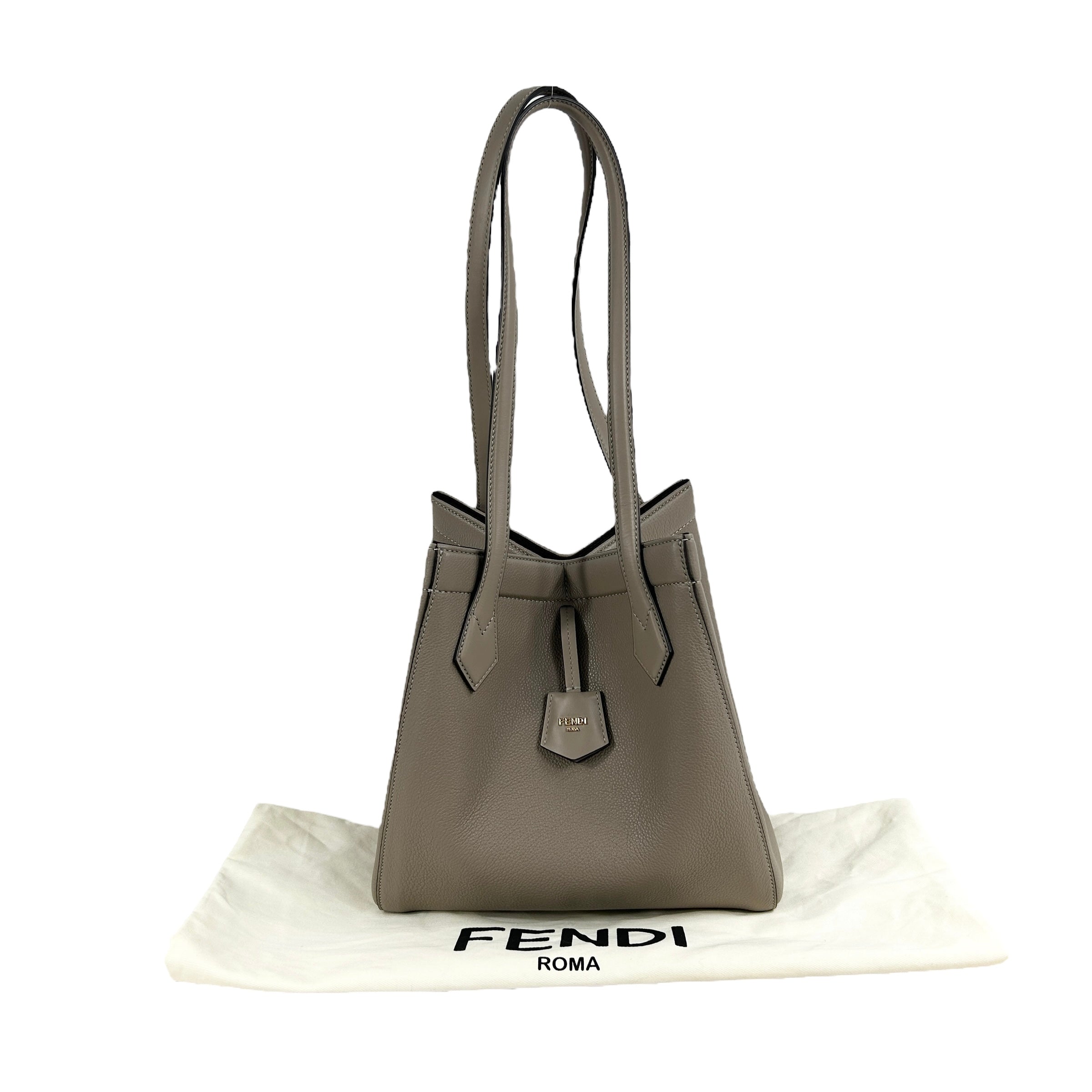 Taupe Dove Grey Origami Medium Tote Bag