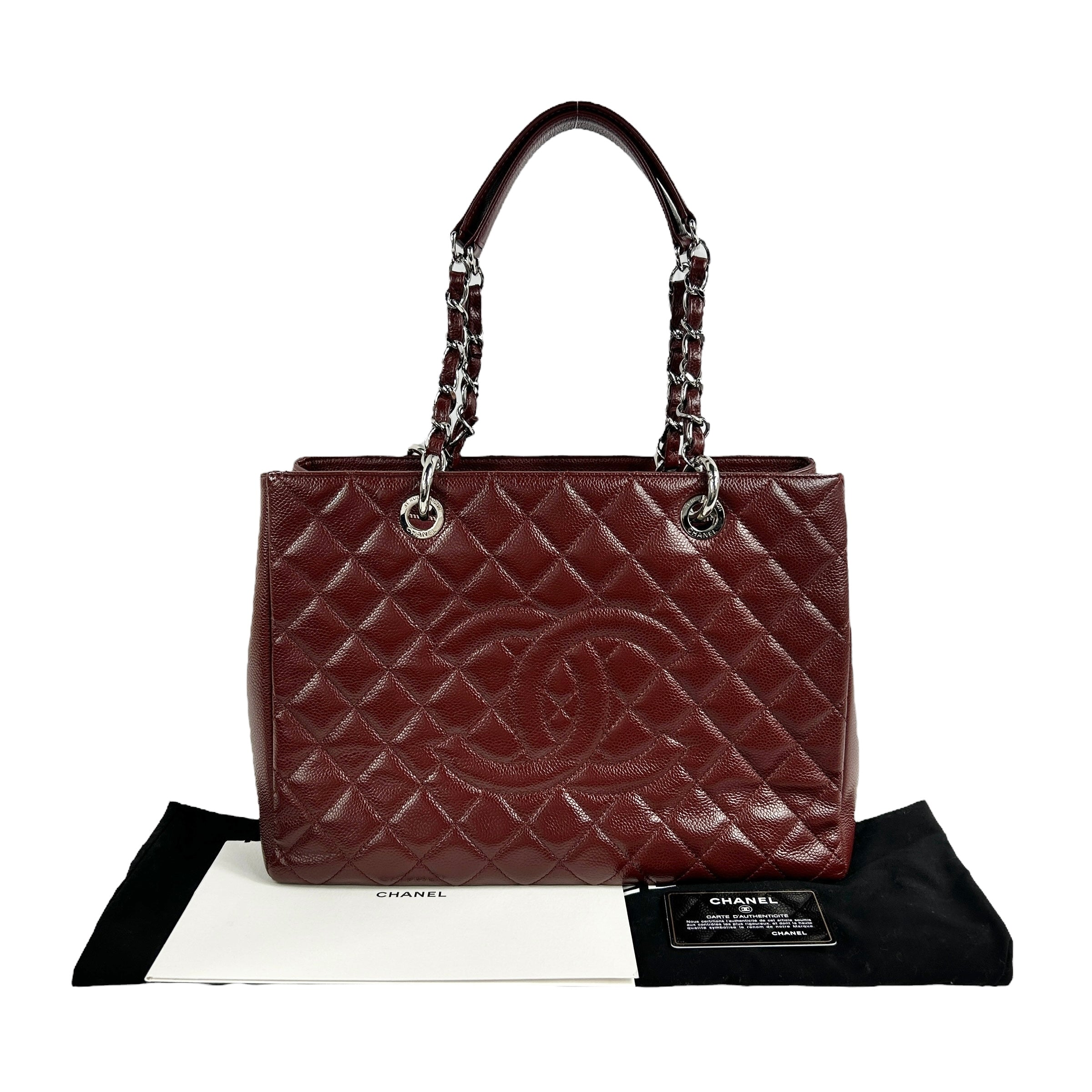 Burgundy Caviar Grand Shopping Tote