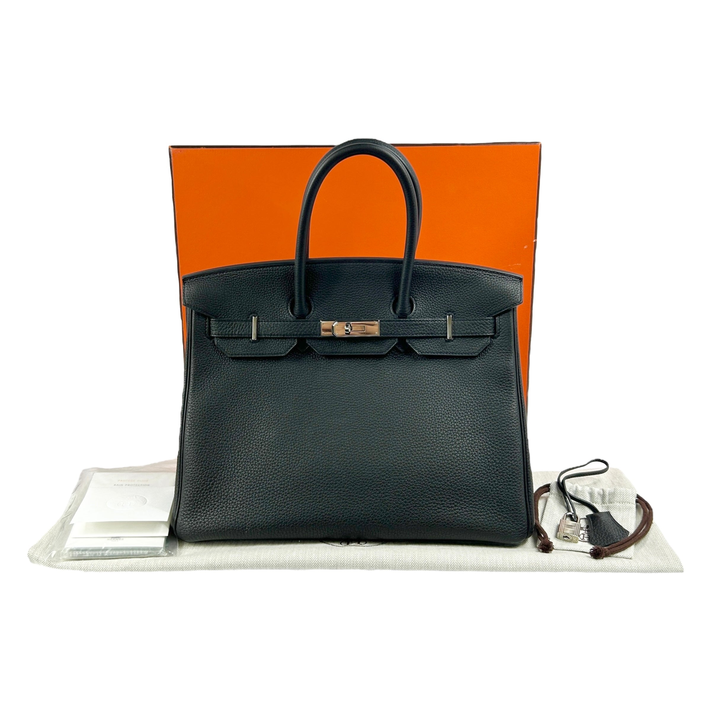 Black Clemence Leather Birkin 35 Bag w/PHW