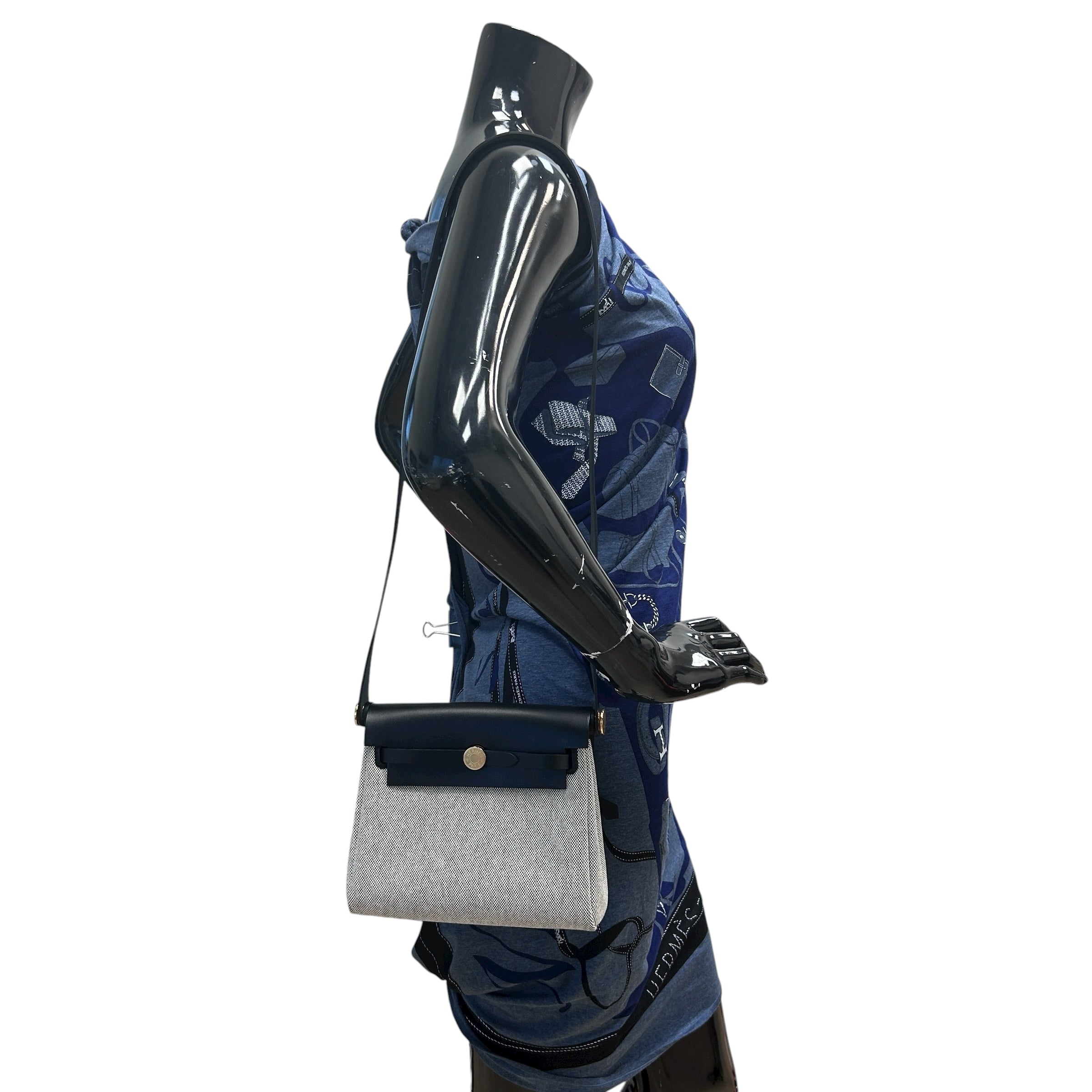 Black/Gray Herbag Zip 20 Bag w/GHW