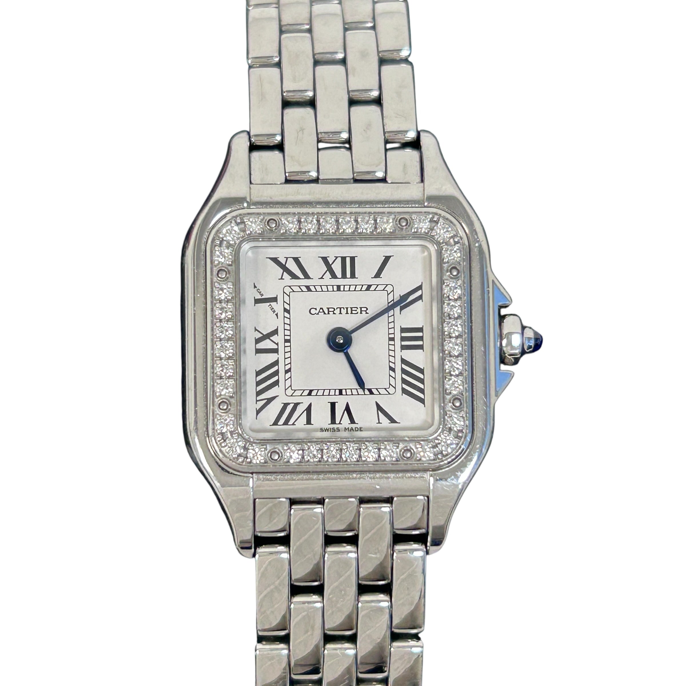 Panthère de Cartier watch w/ Bezel set with brilliant-cut diamonds