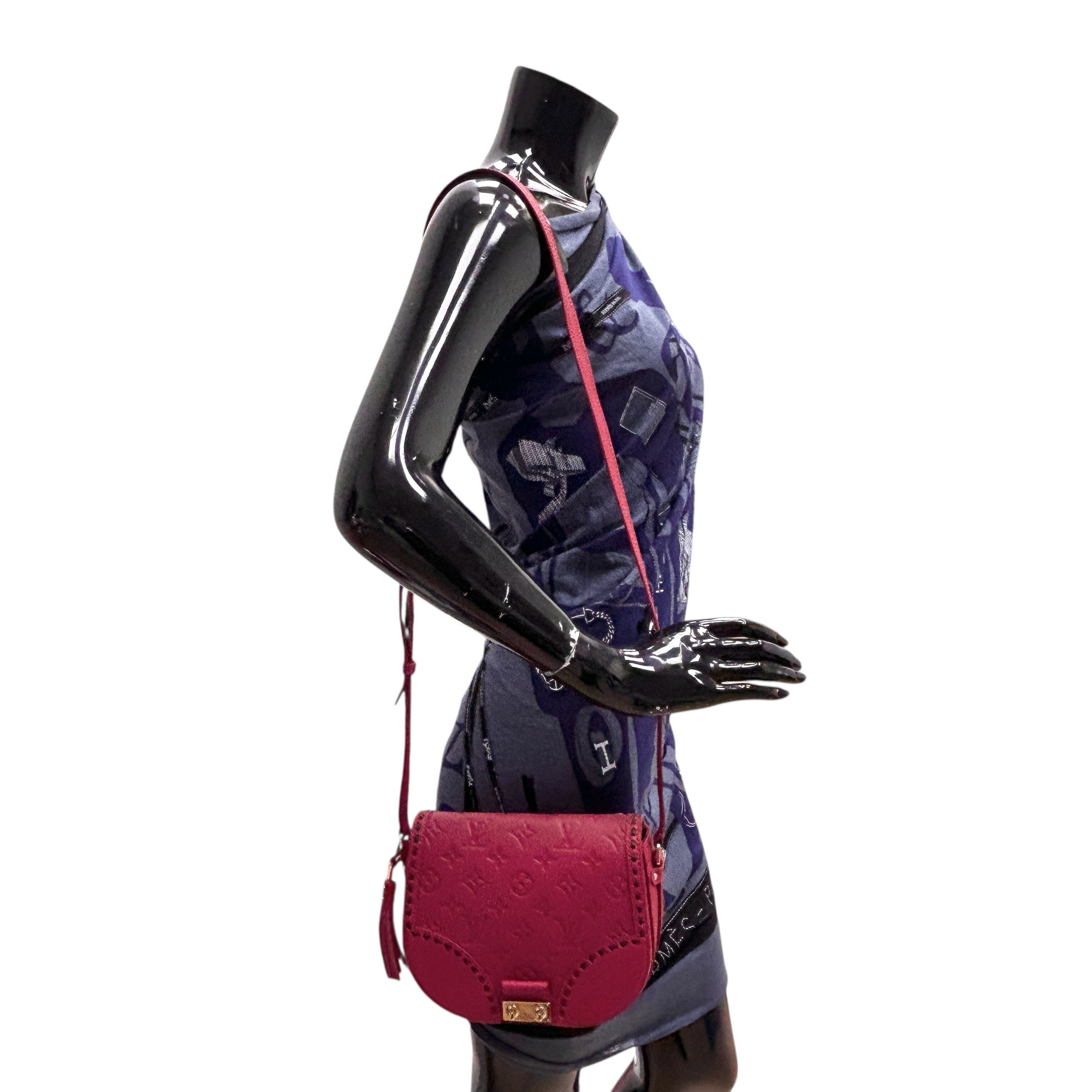 Red Monogram Empreinte Leather Junot Bag w/GHW