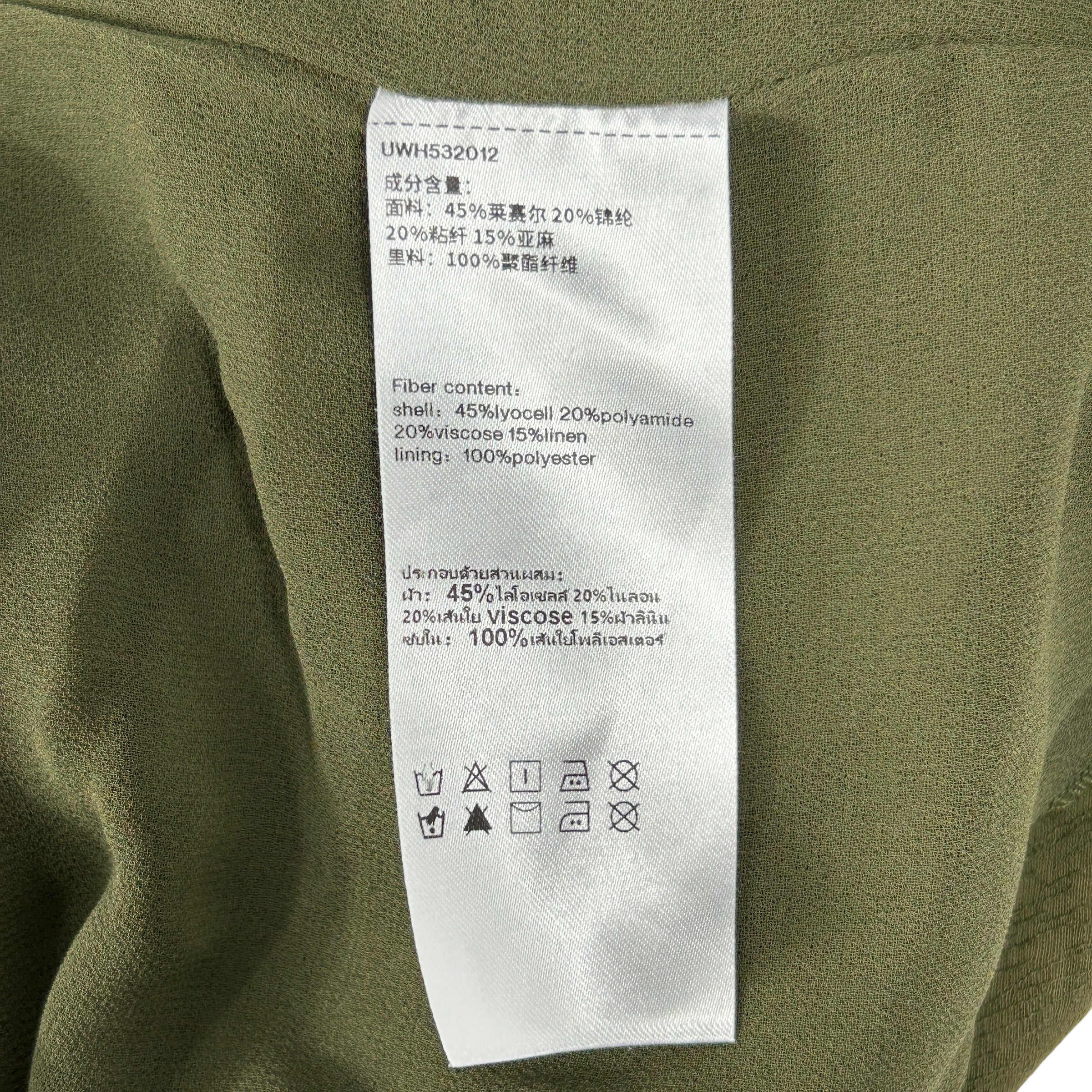 URBAN REVIVO Olive Green Long Angled Skirt