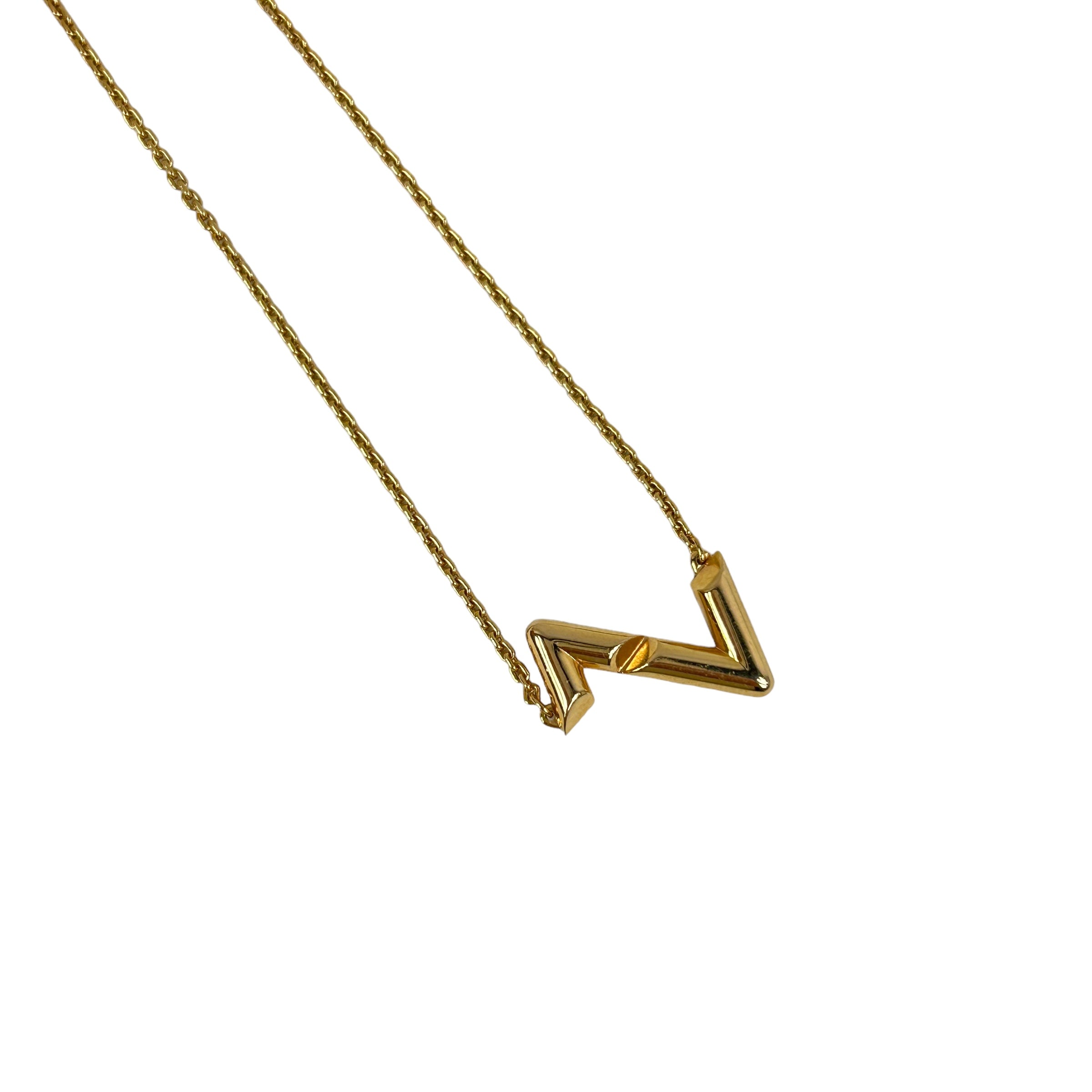 18K Yellow Gold Upside Down Pendant Necklace