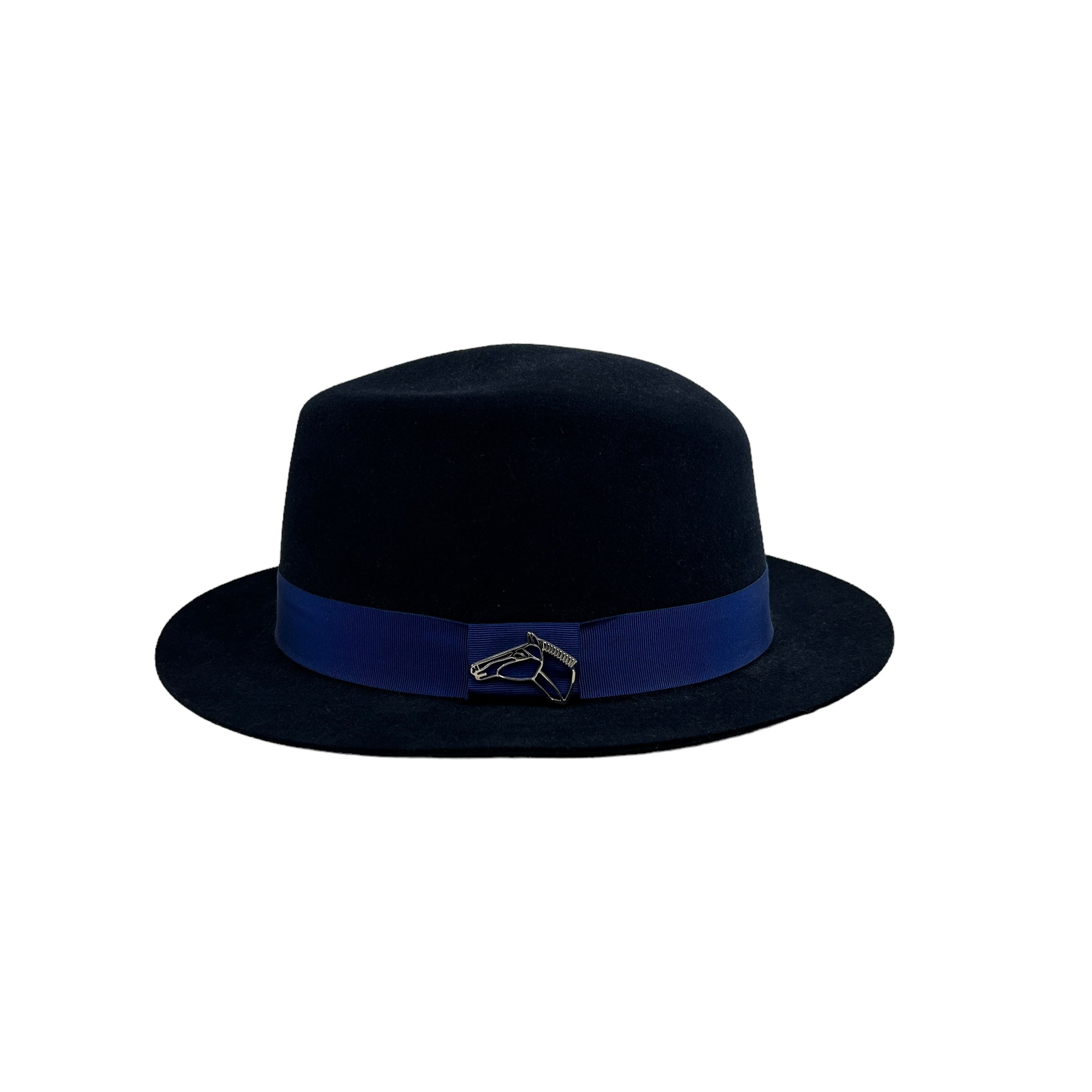 Navy Wool Fedora Hat