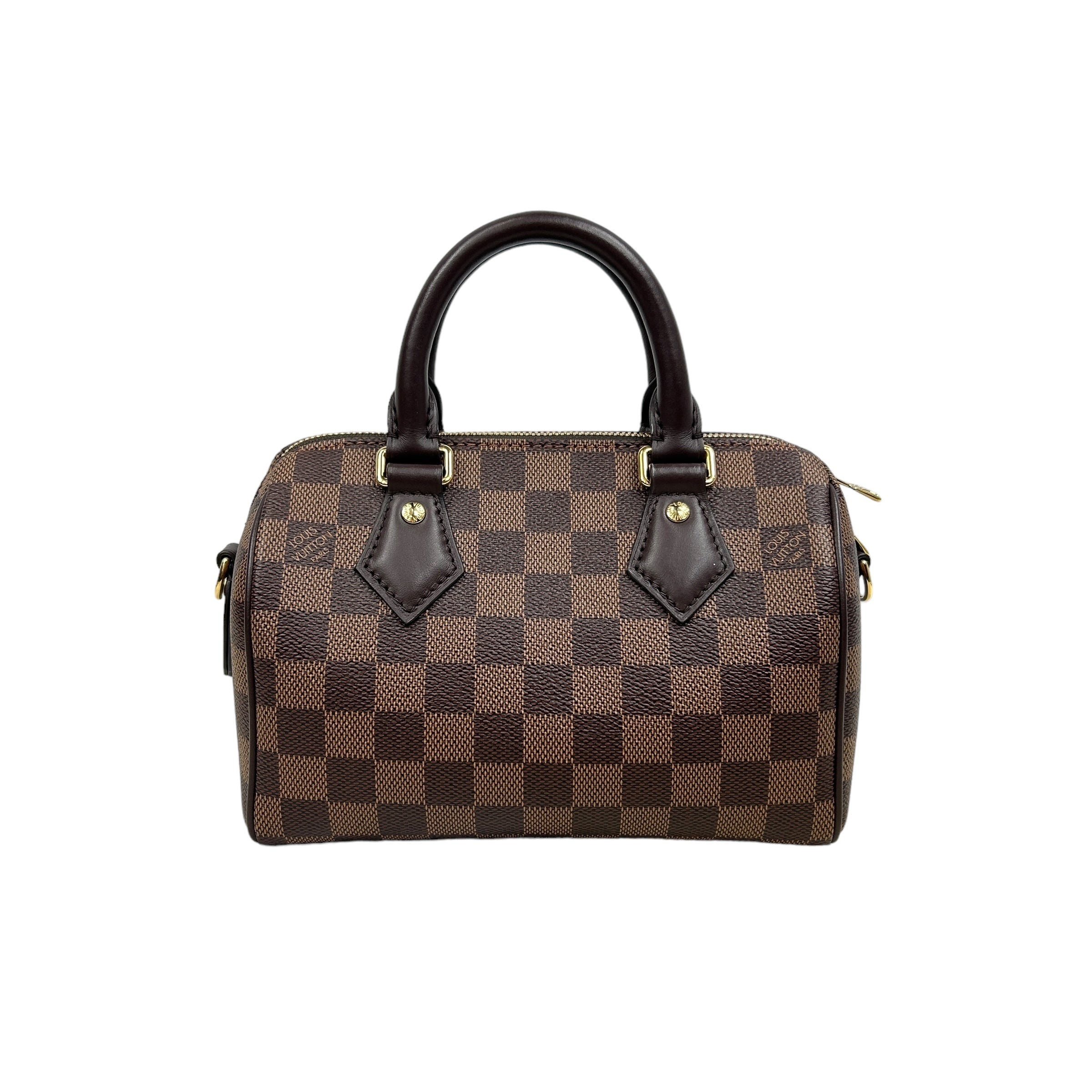 Damier Ebene Coated Canvas Speedy Bandouliere 20 w/GHW