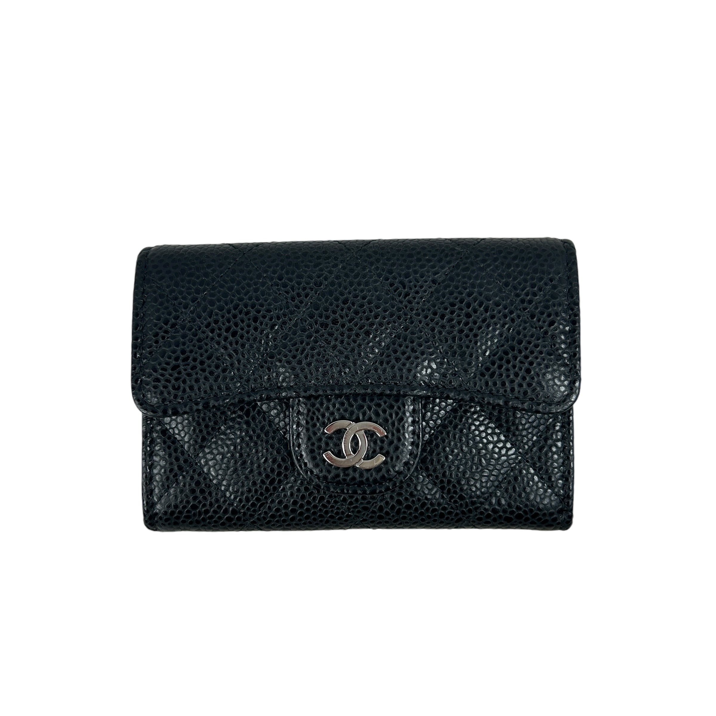 Black Caviar Quilted Cardholder w/SHW