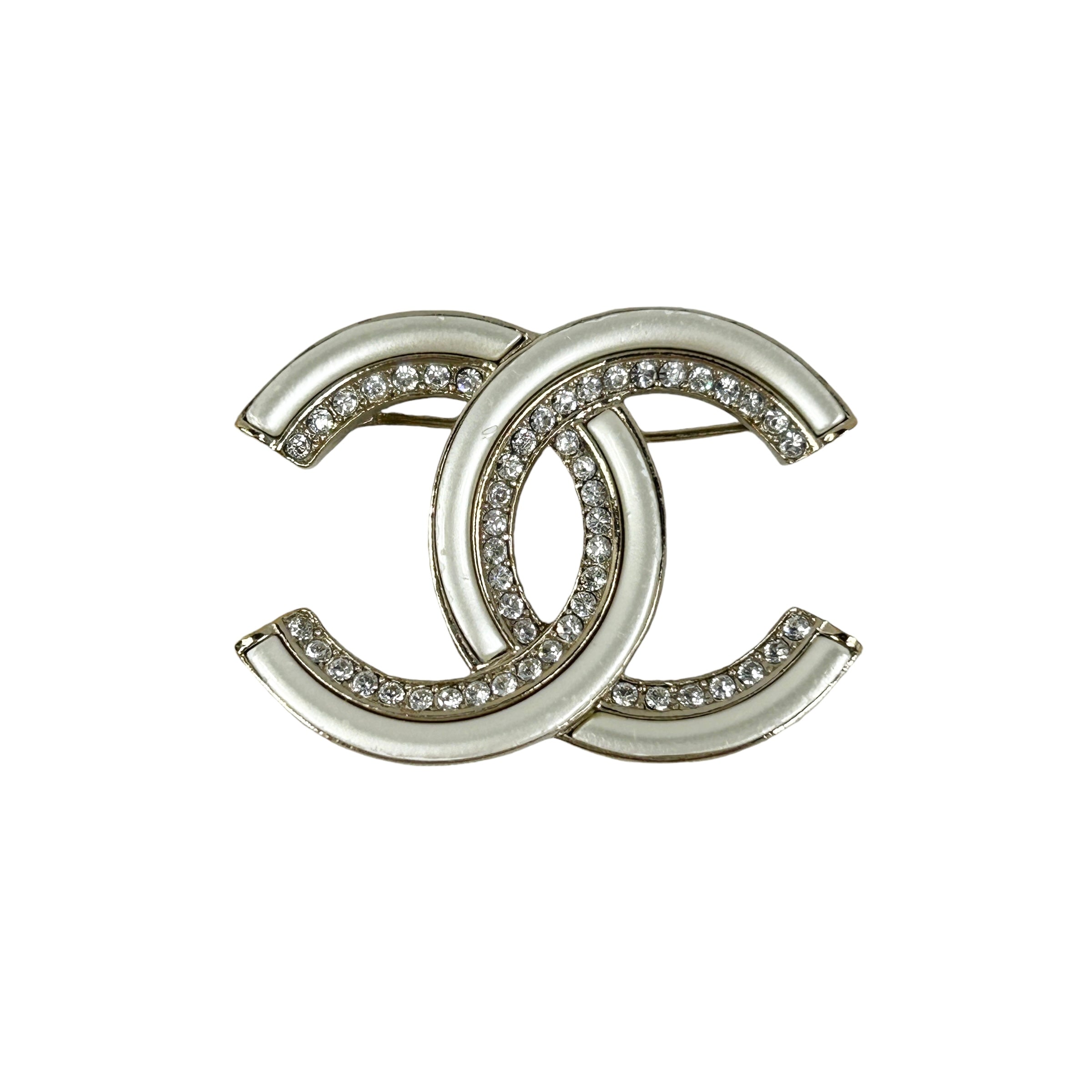 CC Light Gold w/ Accent Crystal and Enamel Small Brooch