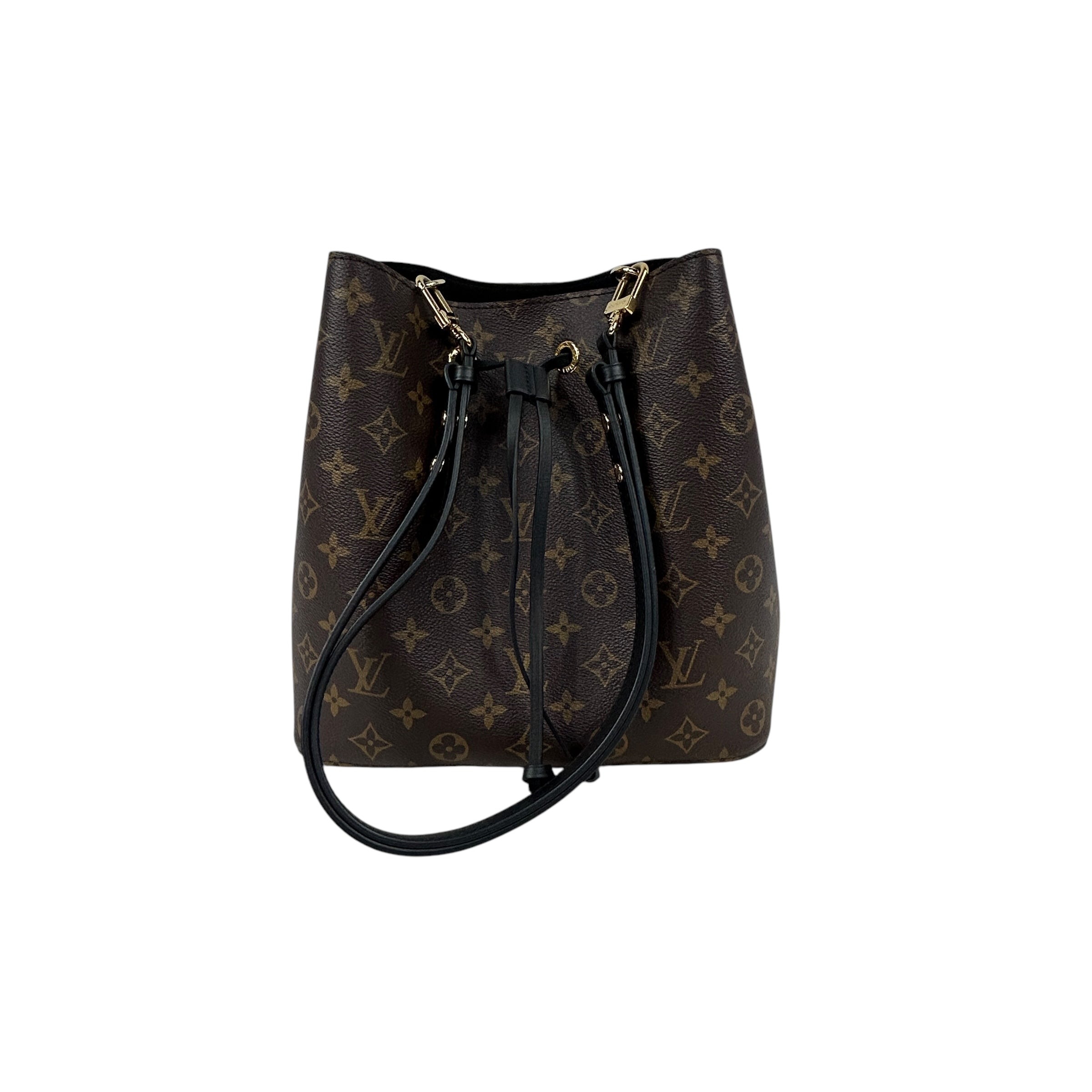 Monogram Coated Canvas Noir MM NéoNoé Bucket Bag w/GHW