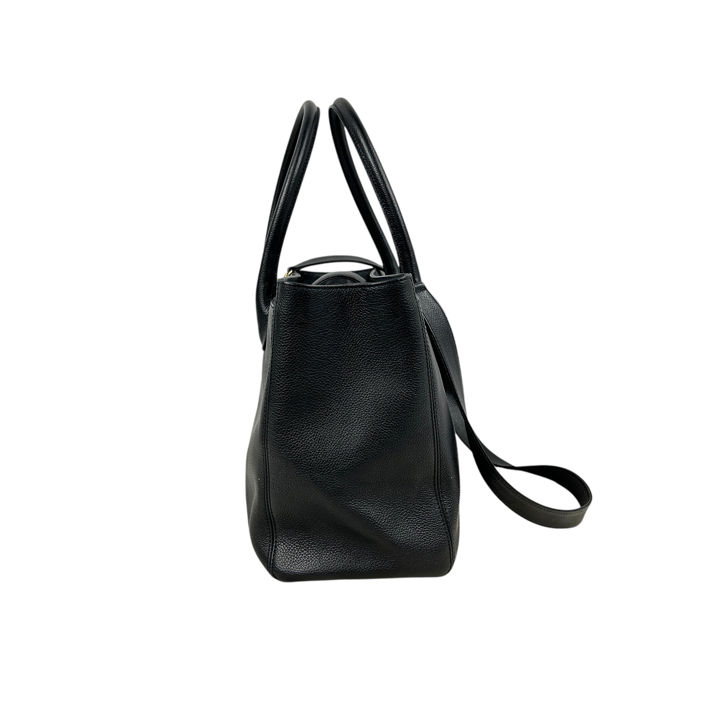 Black Caviar Executive Cerf Tote Bag w/GHW