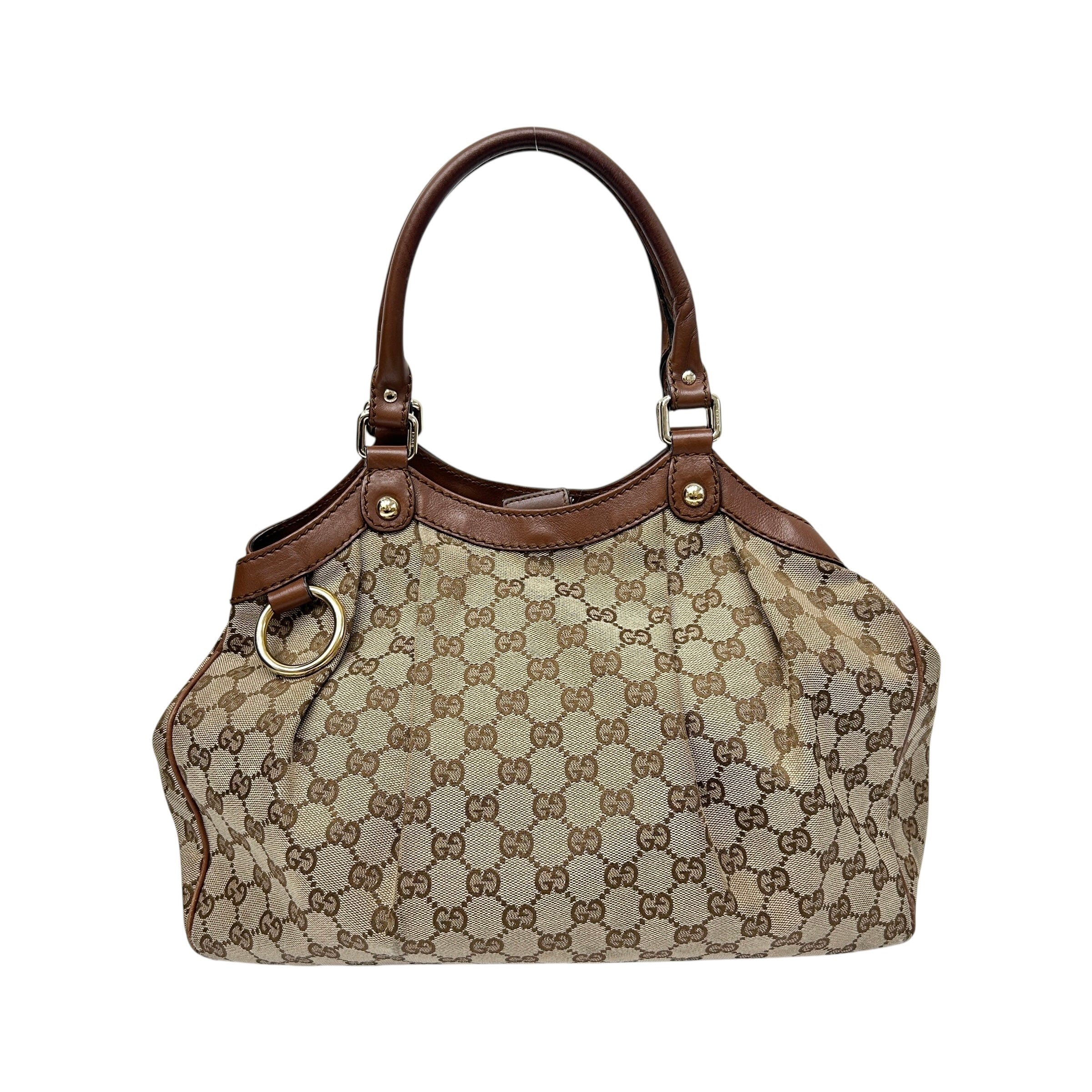 Beige/Brown GG Canvas Medium Sukey Tote Bag