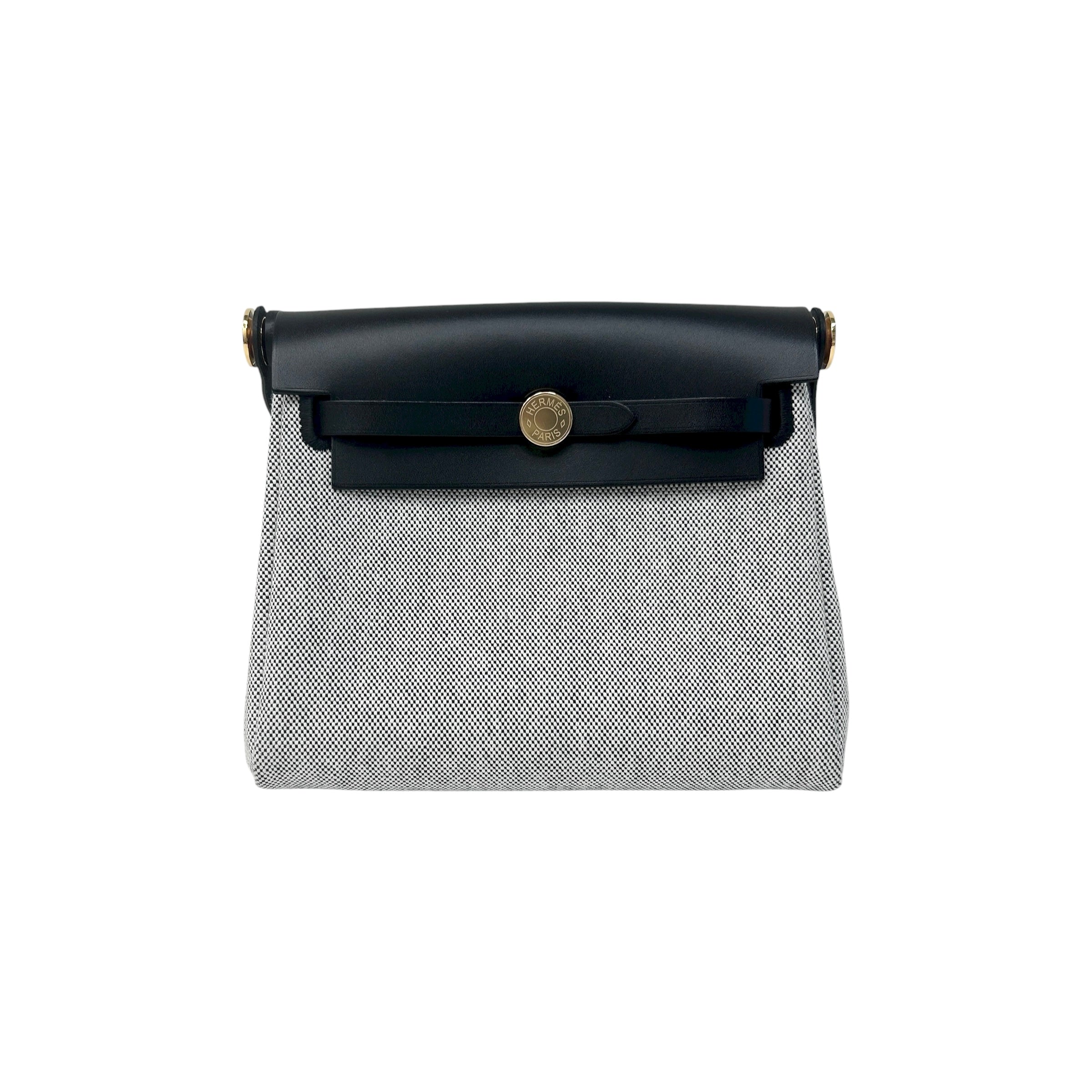 Black/Gray Herbag Zip 20 Bag w/GHW