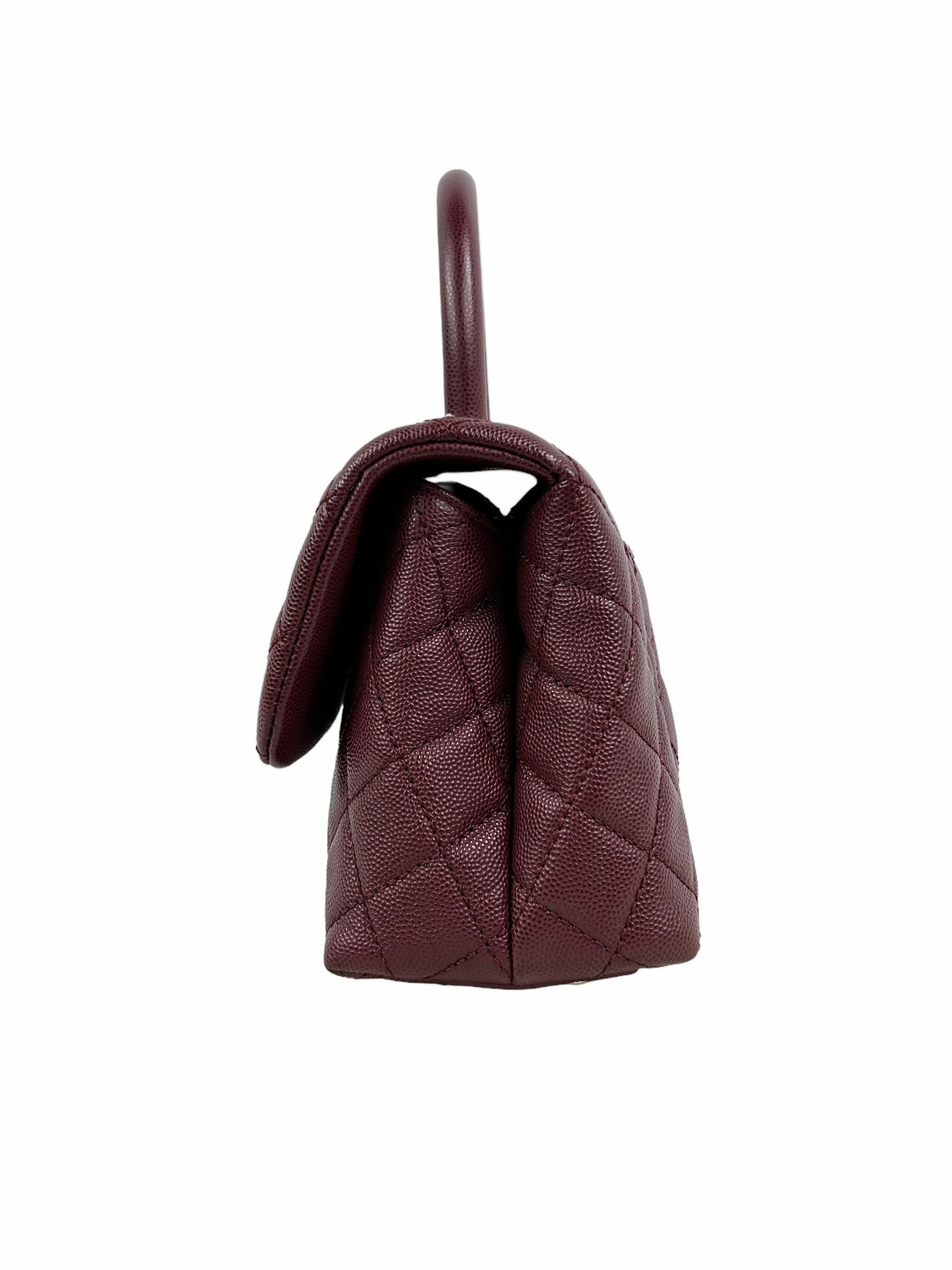 Burgundy Small Caviar Quilted Coco Handle w/GHW