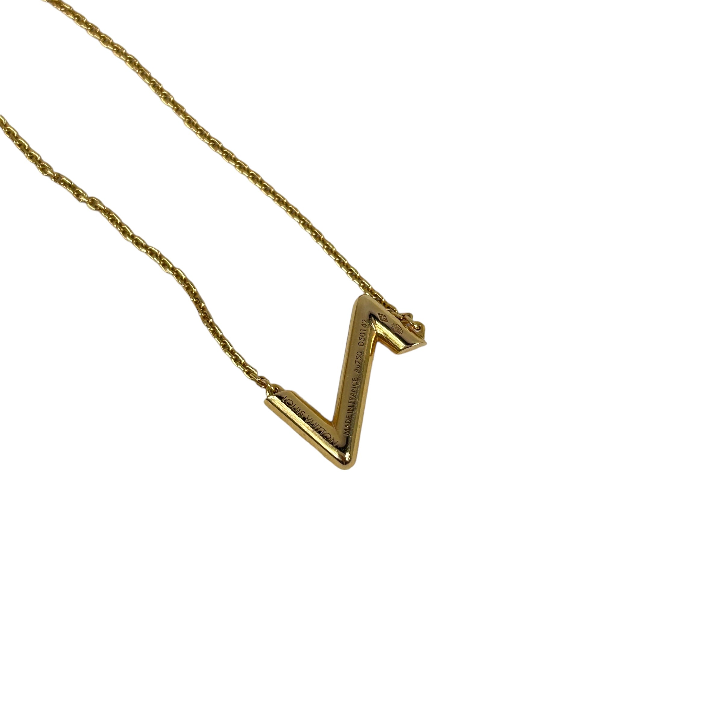 18K Yellow Gold Upside Down Pendant Necklace