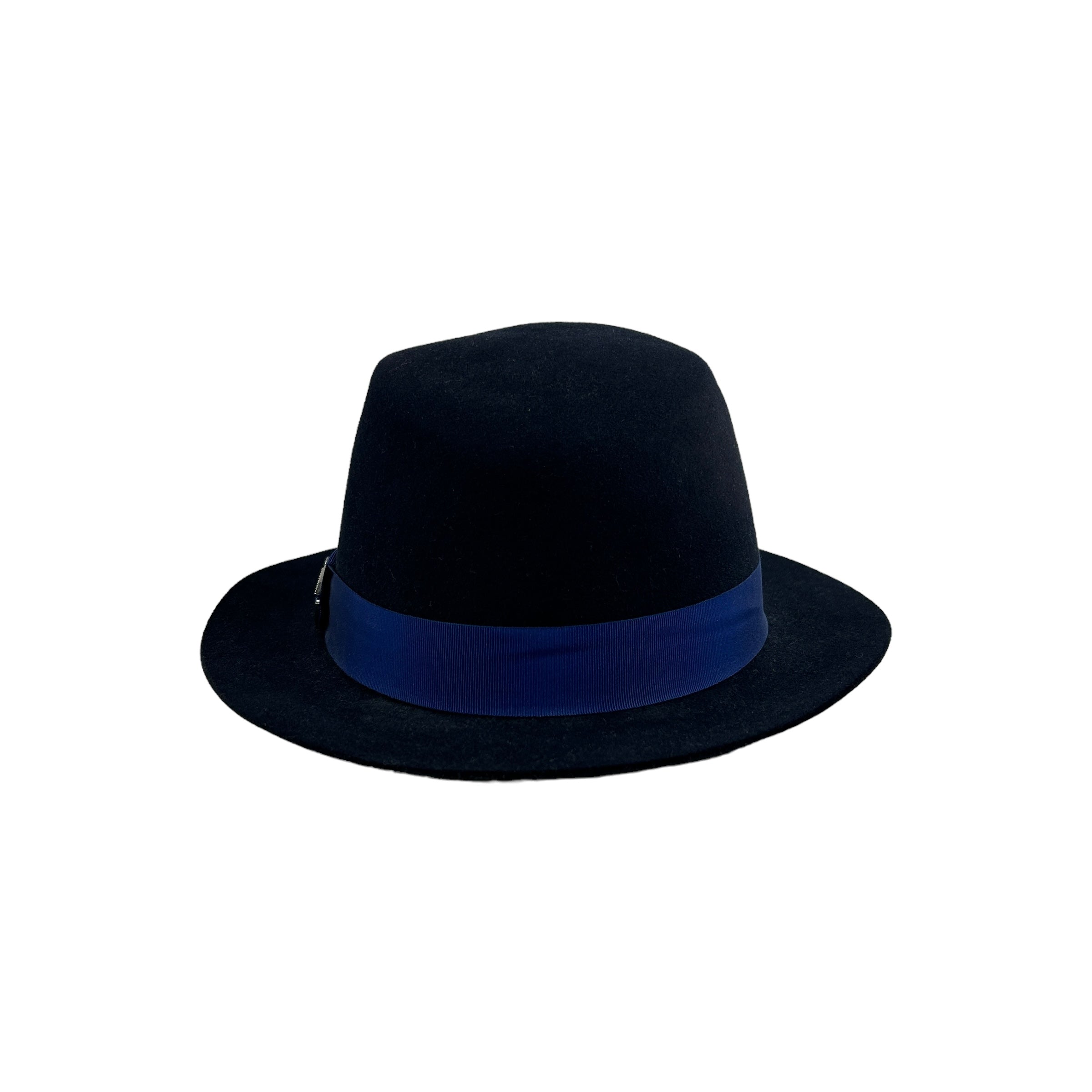 Navy Wool Fedora Hat