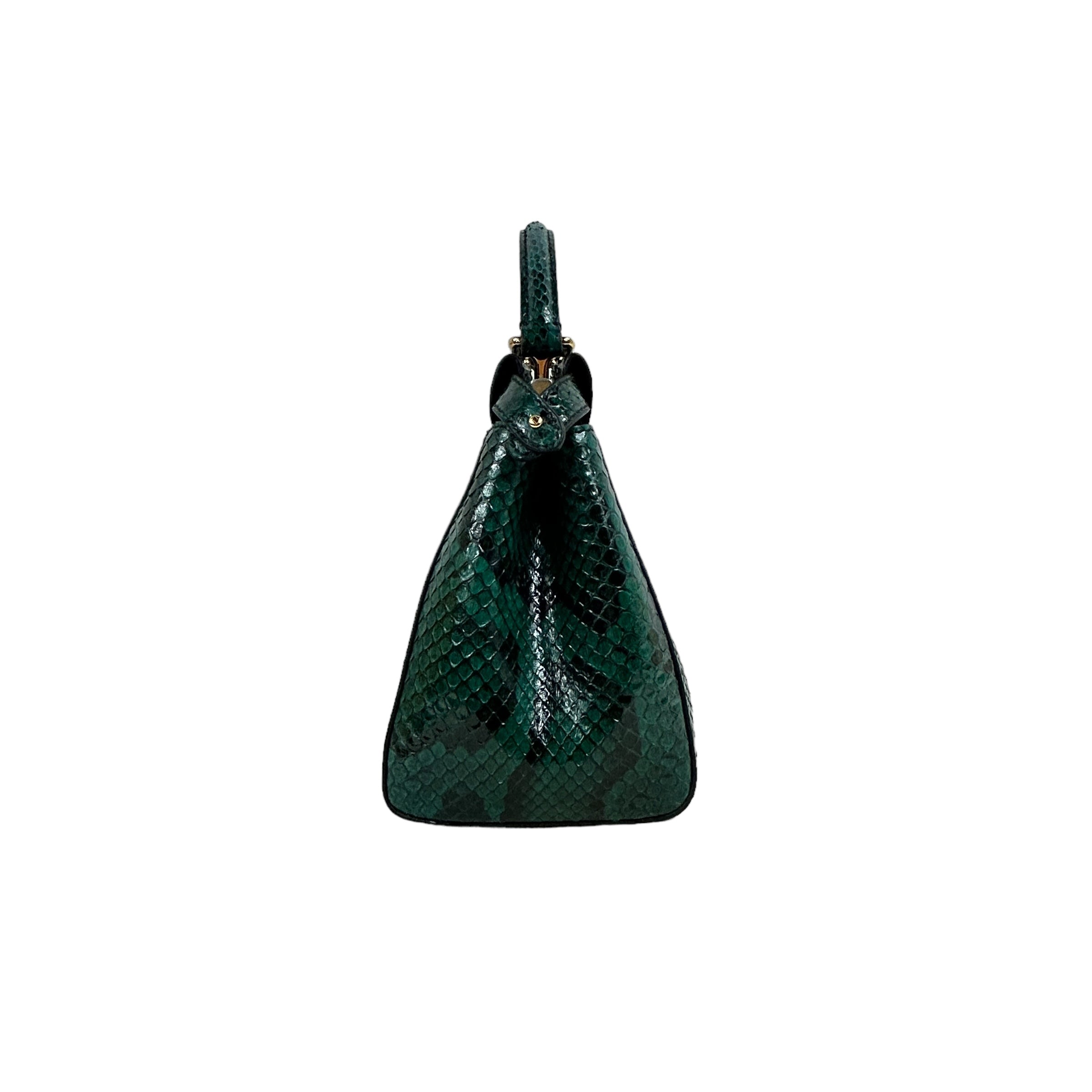 Emerald Green Python Mini Peekaboo Crossbody Bag w/GHW