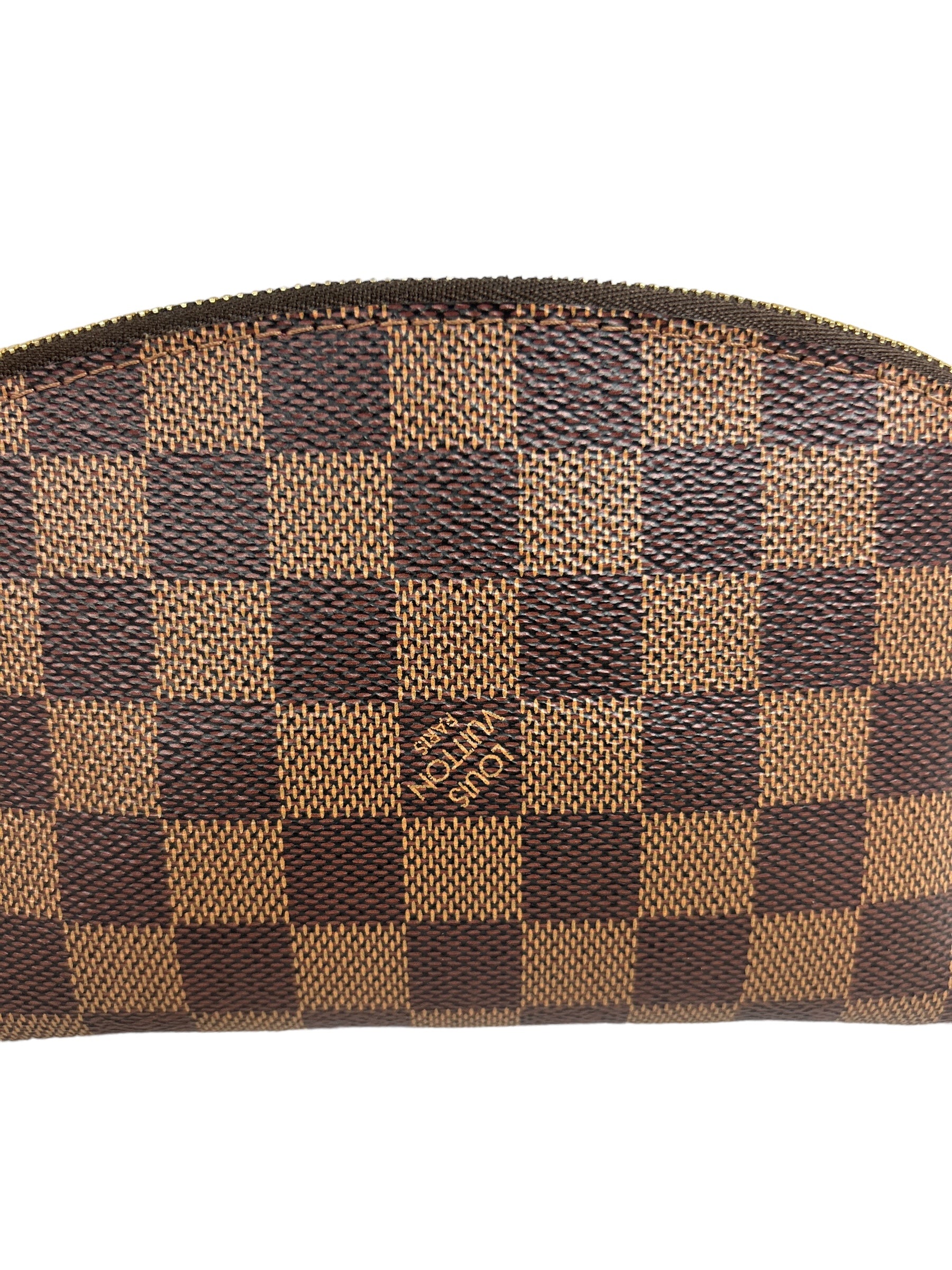 Damier Ebene Coated Canvas Cosmetic Pouch w/GHW