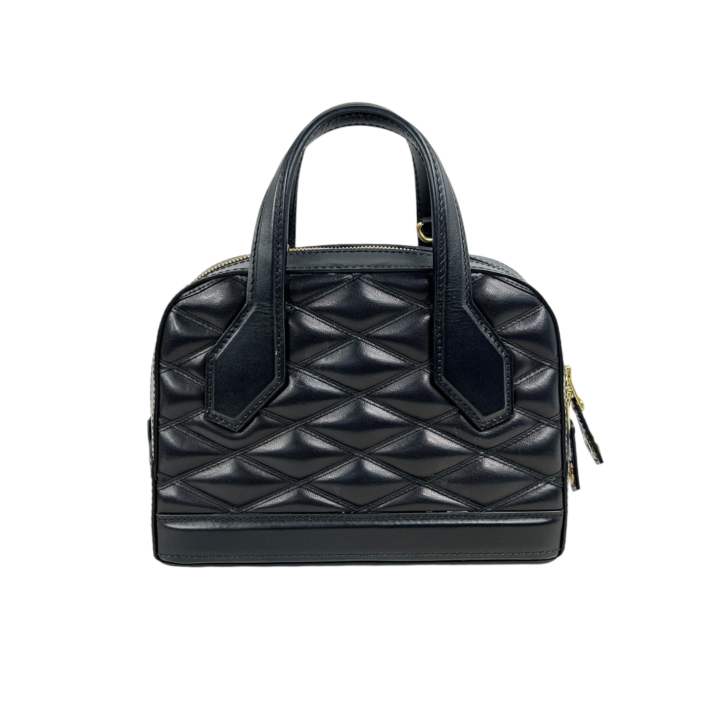 Black Lambskin Leather Malletage Dora BB Bag