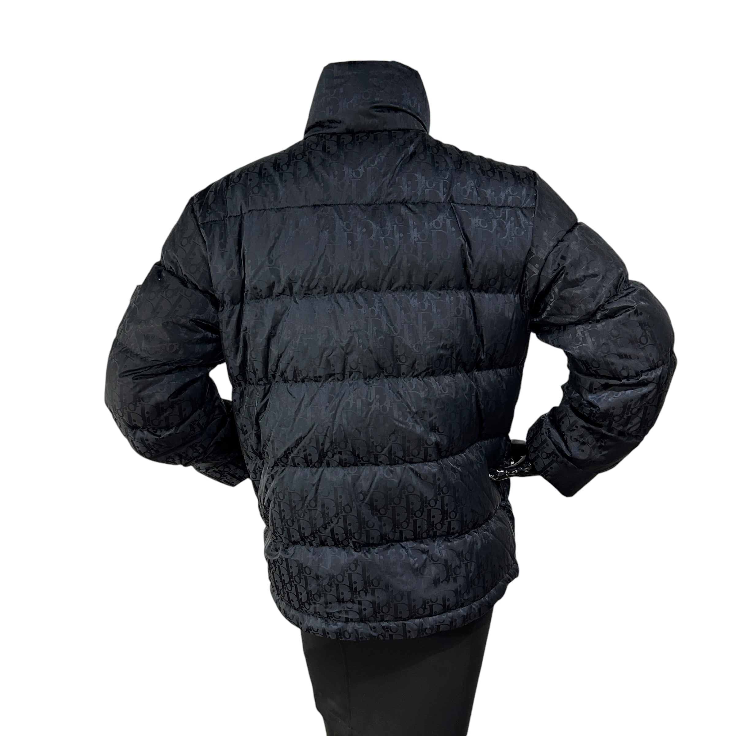 Black Oblique Down Polymide Jacket