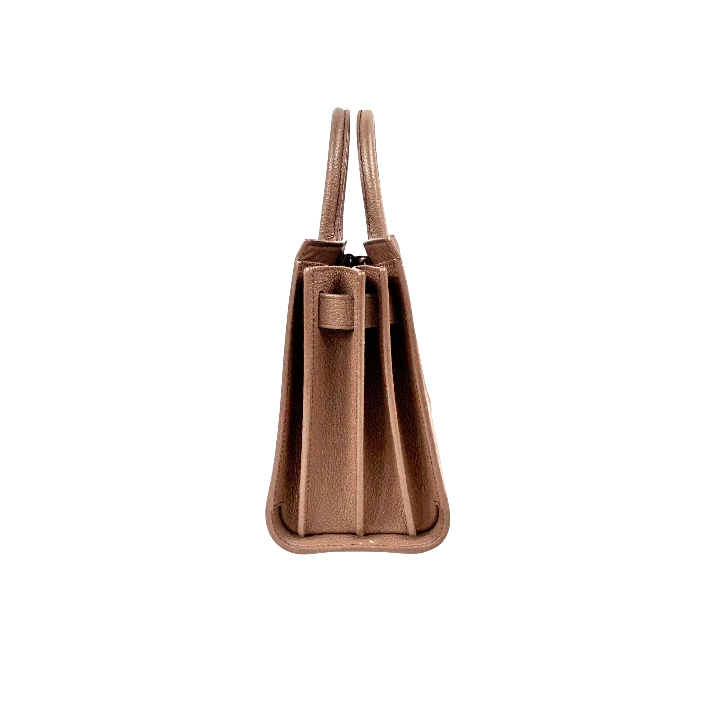 Rose Nude Grained Calfskin Leather Sac De Jour Nano w/SHW