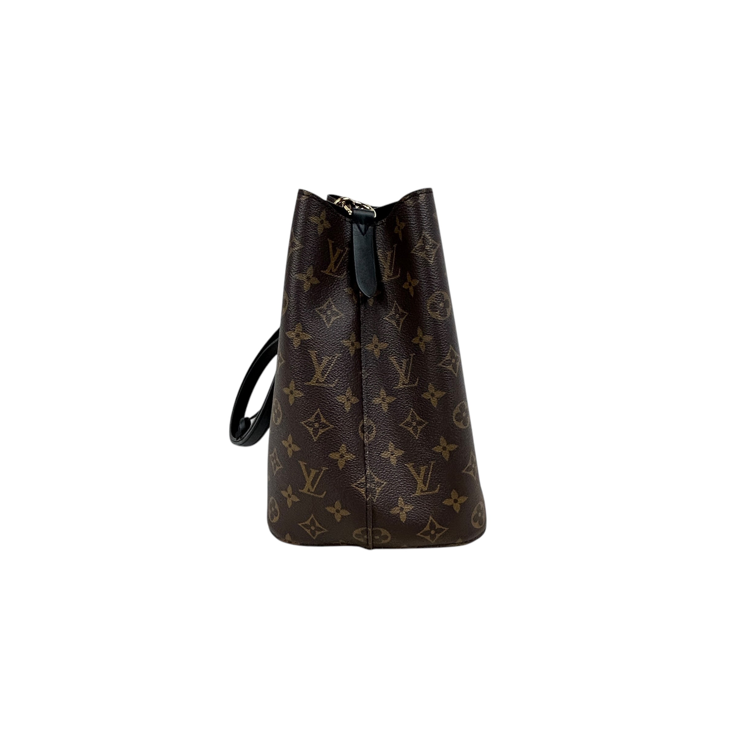 Monogram Coated Canvas Noir MM NéoNoé Bucket Bag w/GHW