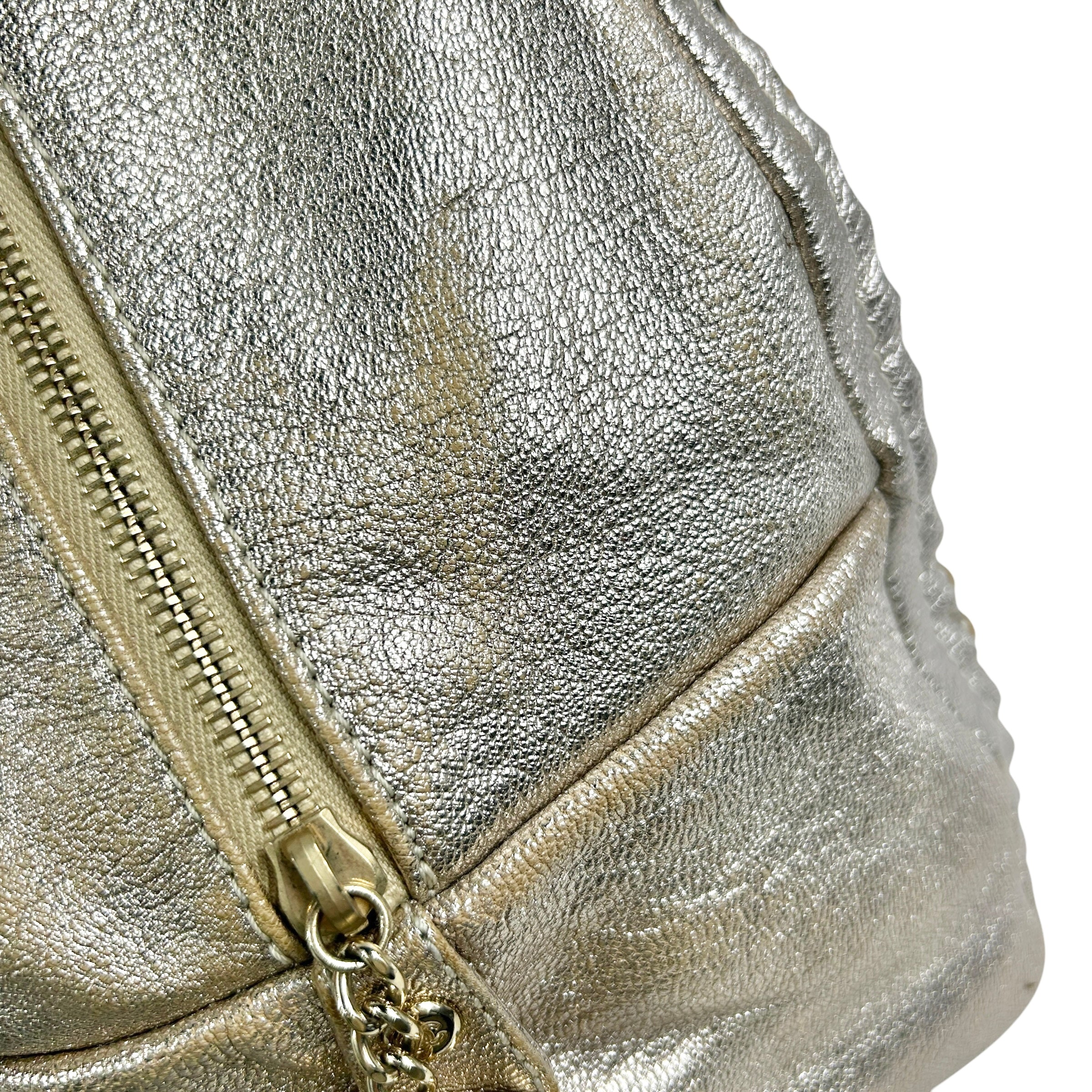 Vintage Metallic Gold Luxe Ligne Bowler Bag w/GHW