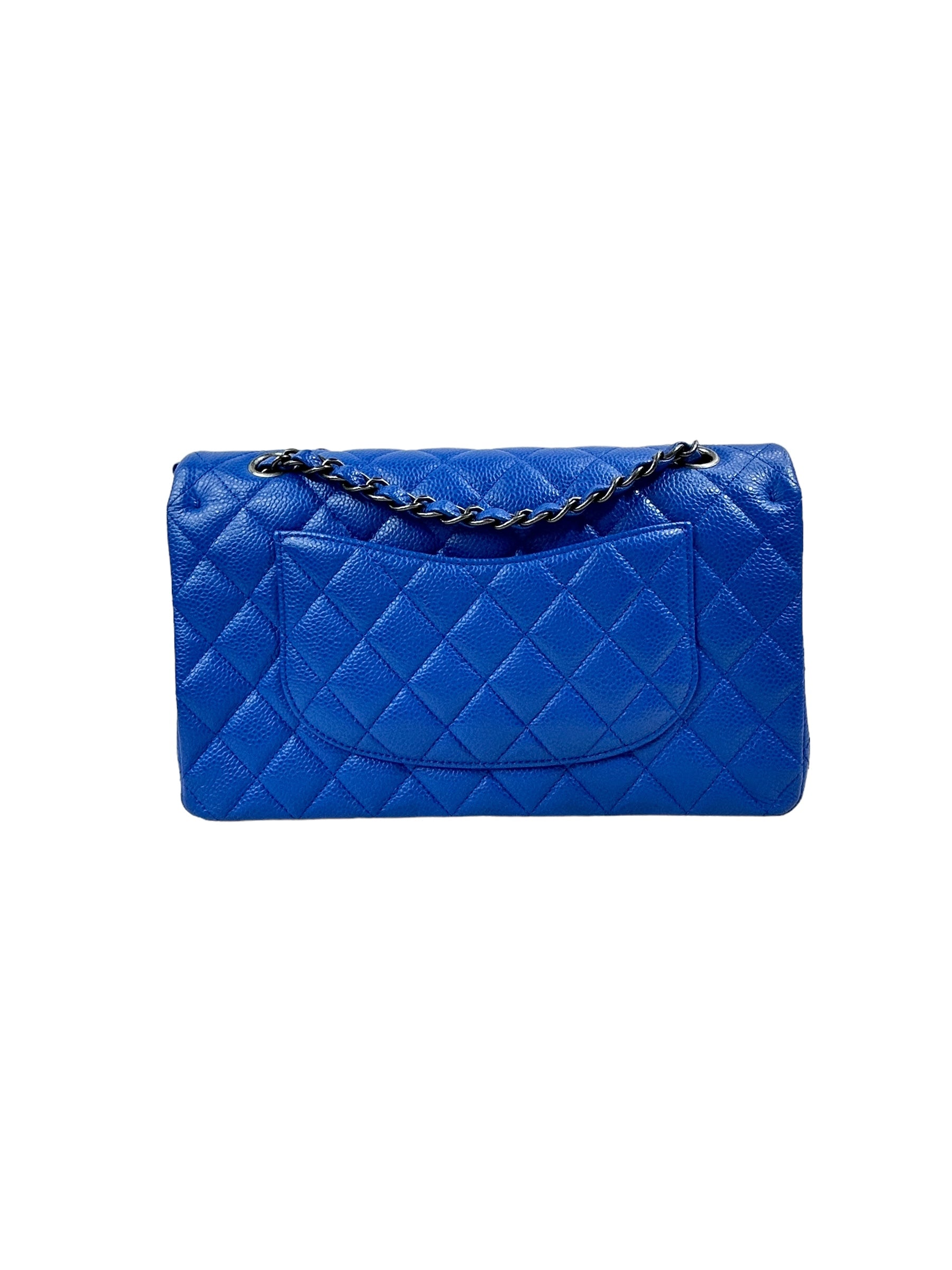 Cobalt Blue Caviar Medium Double Flap w/RHW