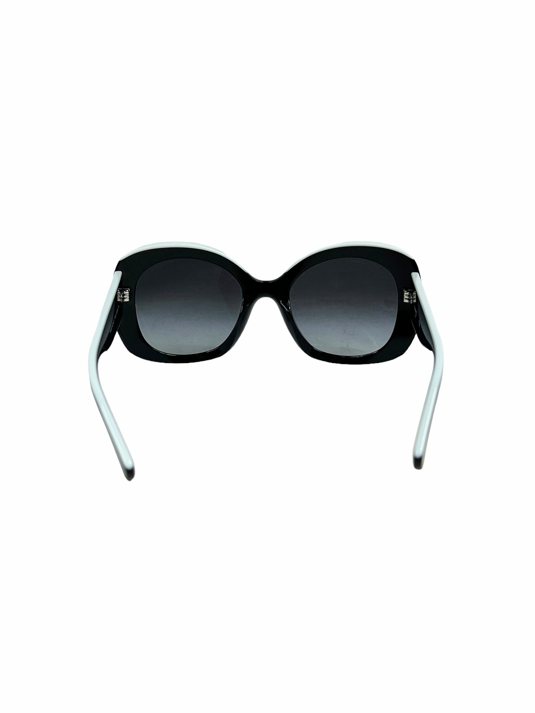 Black/White Square Acetate Sunglasses