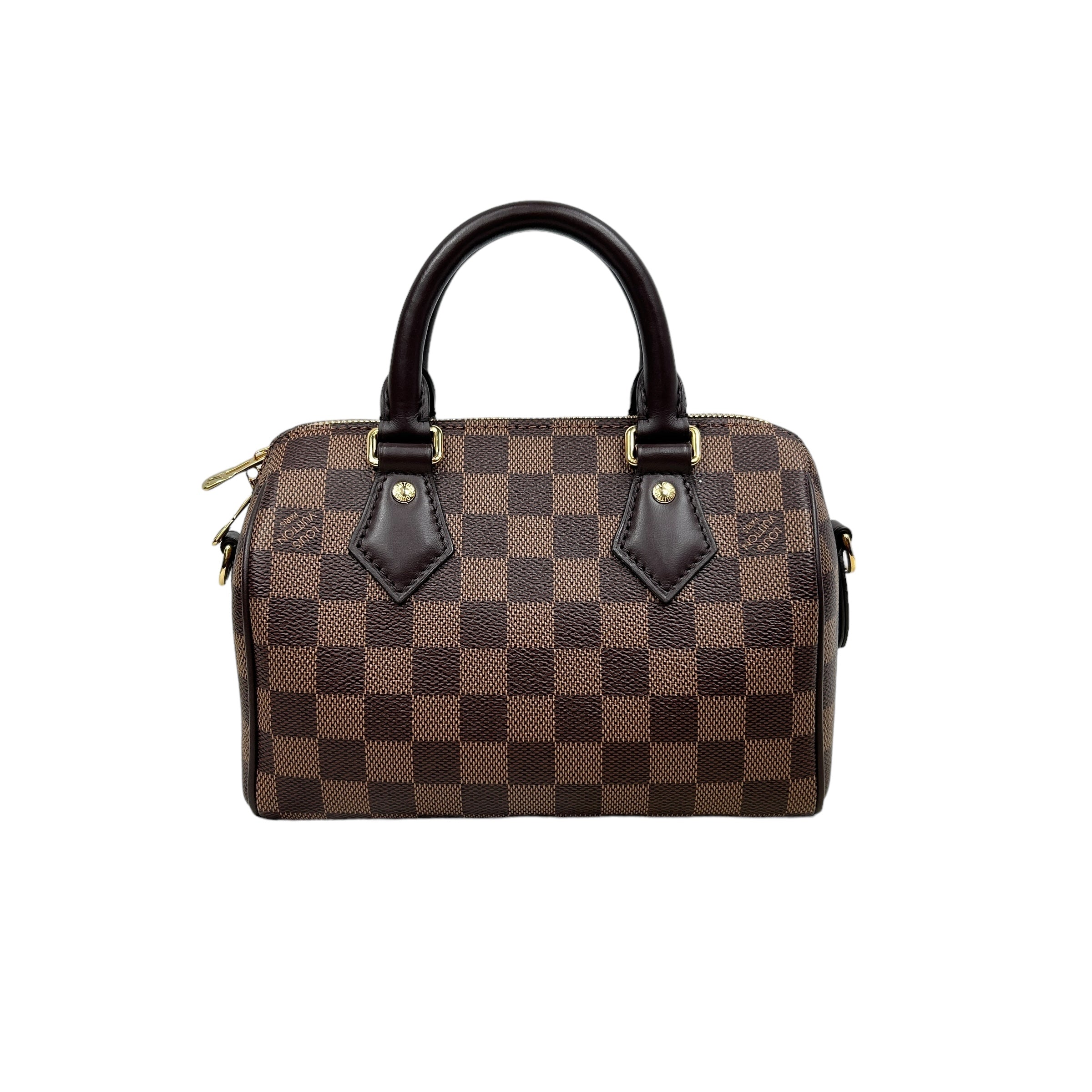 Damier Ebene Coated Canvas Speedy Bandouliere 20 w/GHW