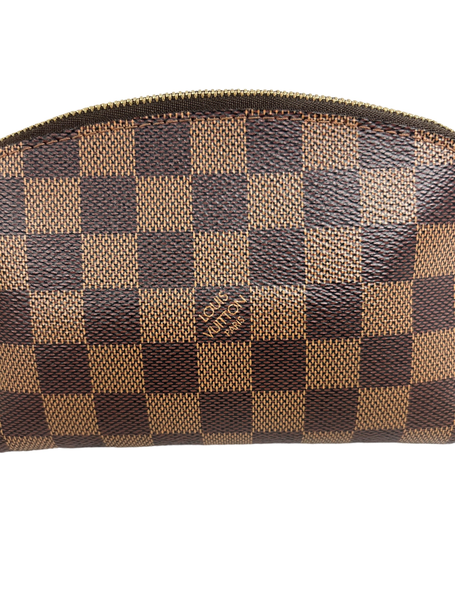 Damier Ebene Coated Canvas Cosmetic Pouch w/GHW