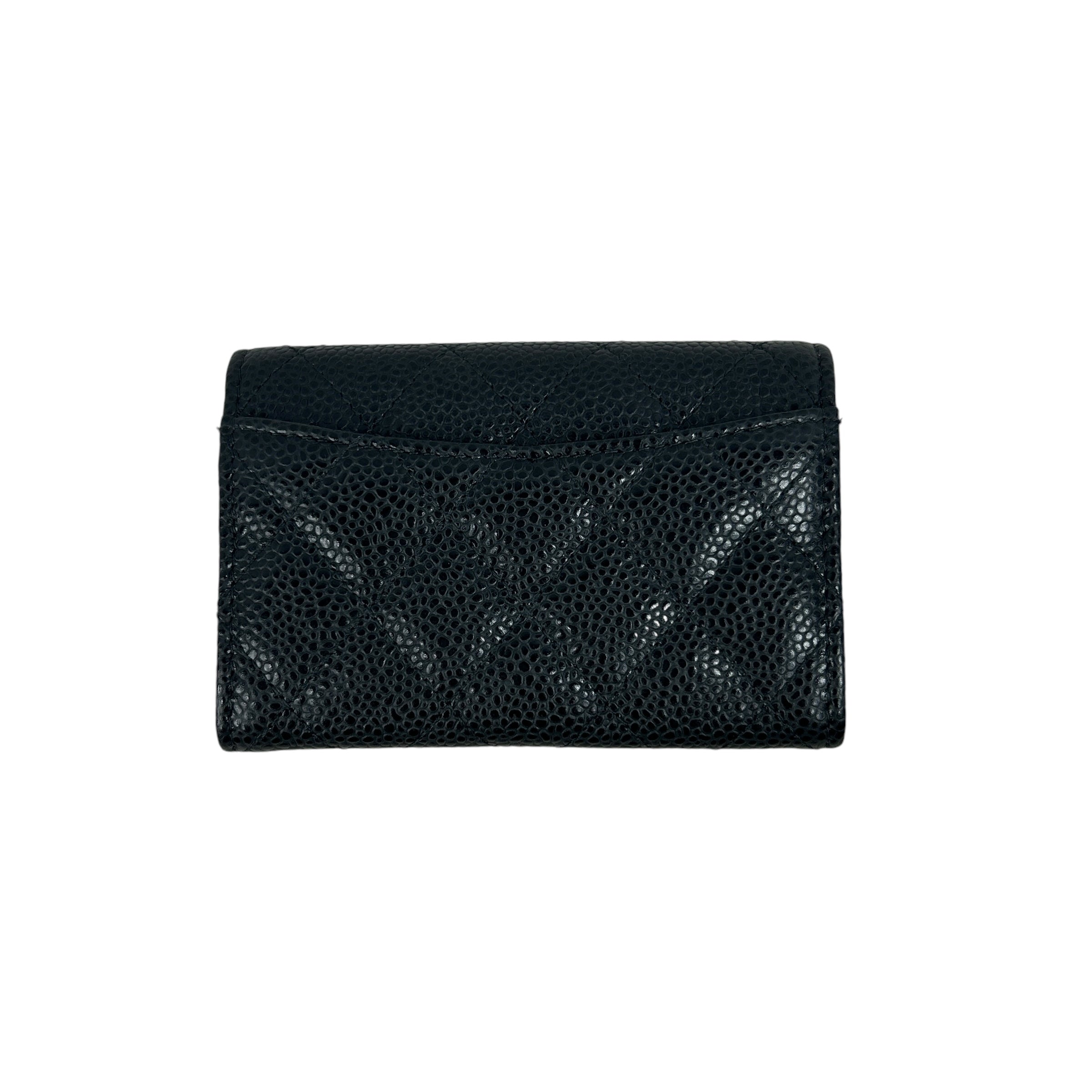 Black Caviar Quilted Cardholder w/SHW