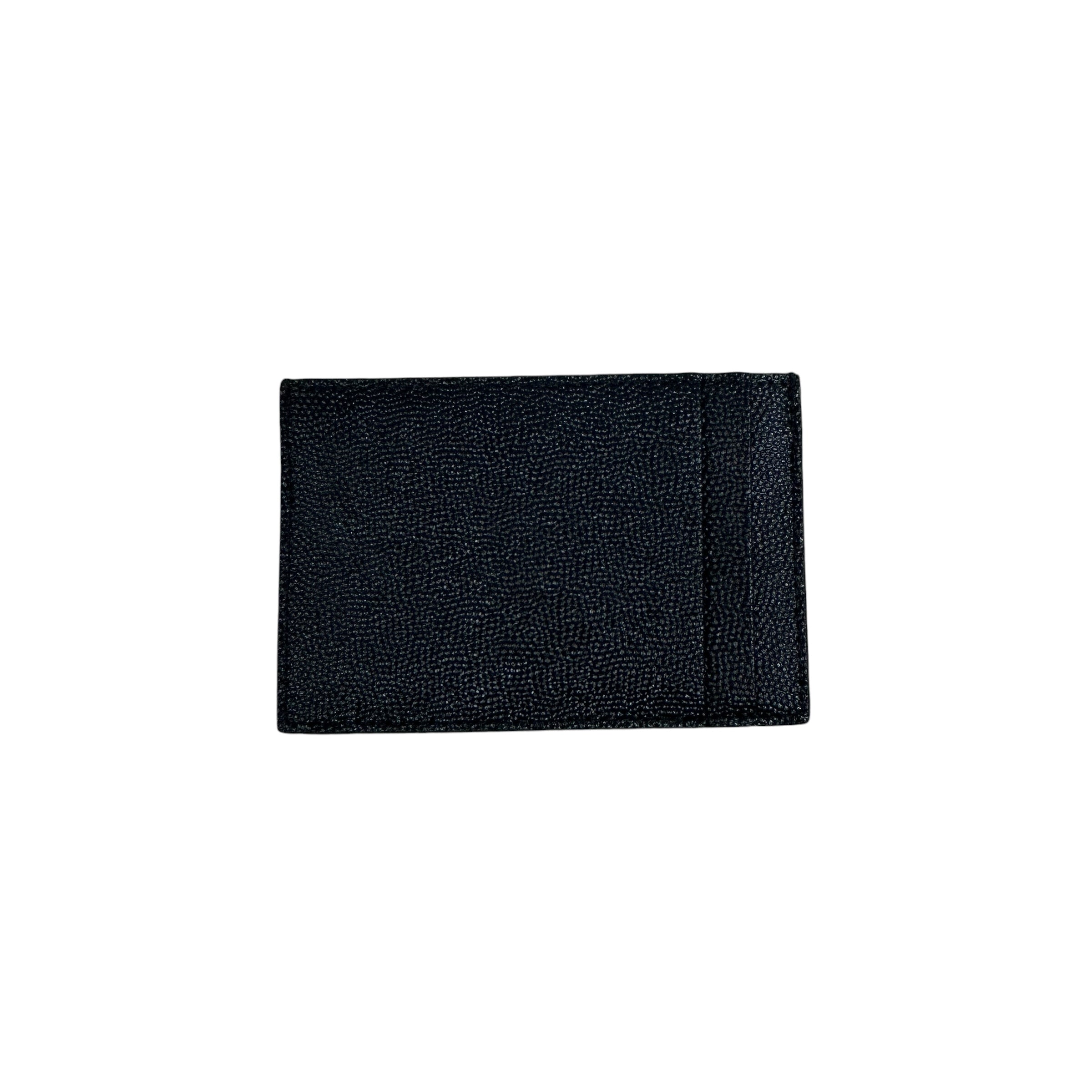 YSL Grained Black Leather Uptown Card Holder w/GHW