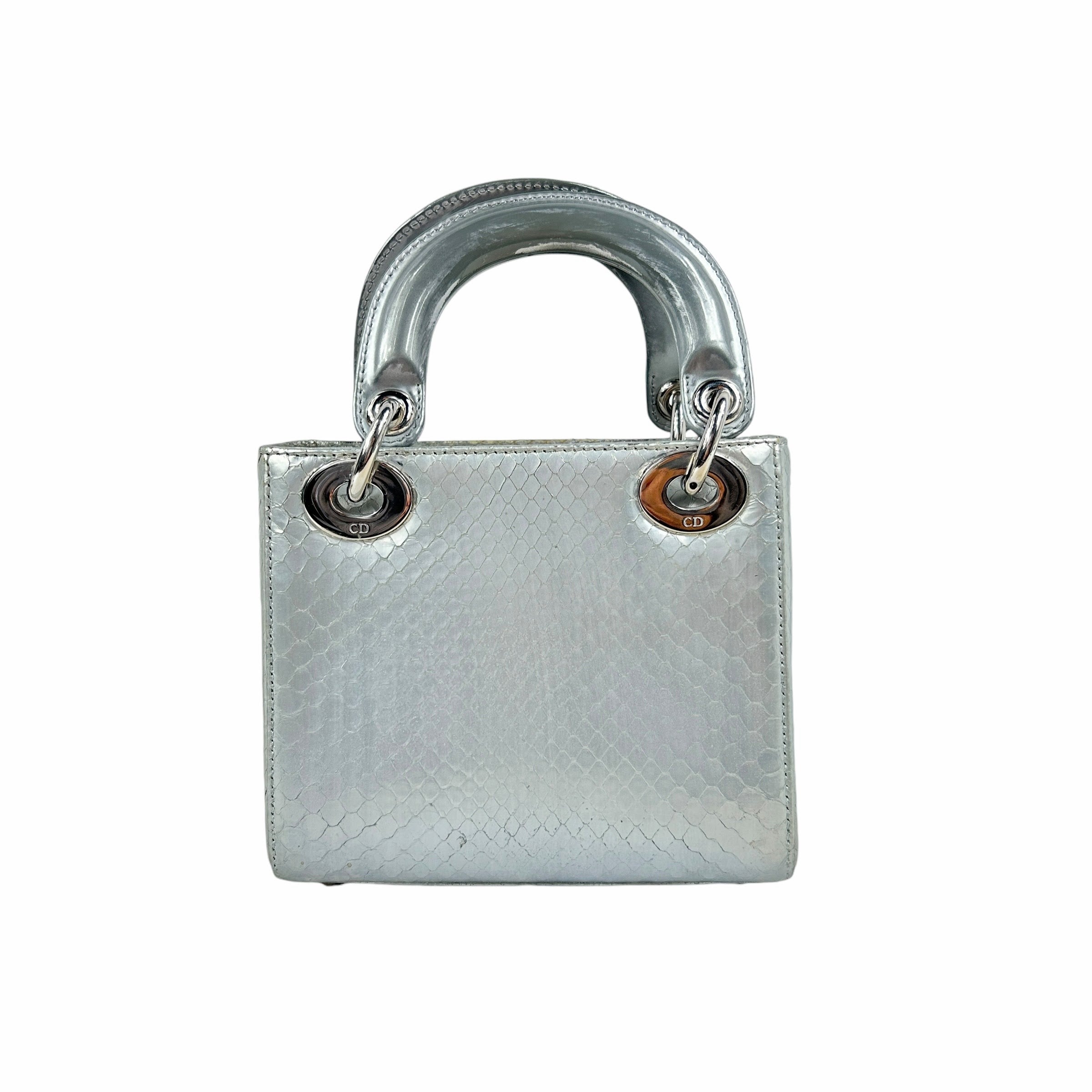 Silver Python Mini Lady Dior w/SHW