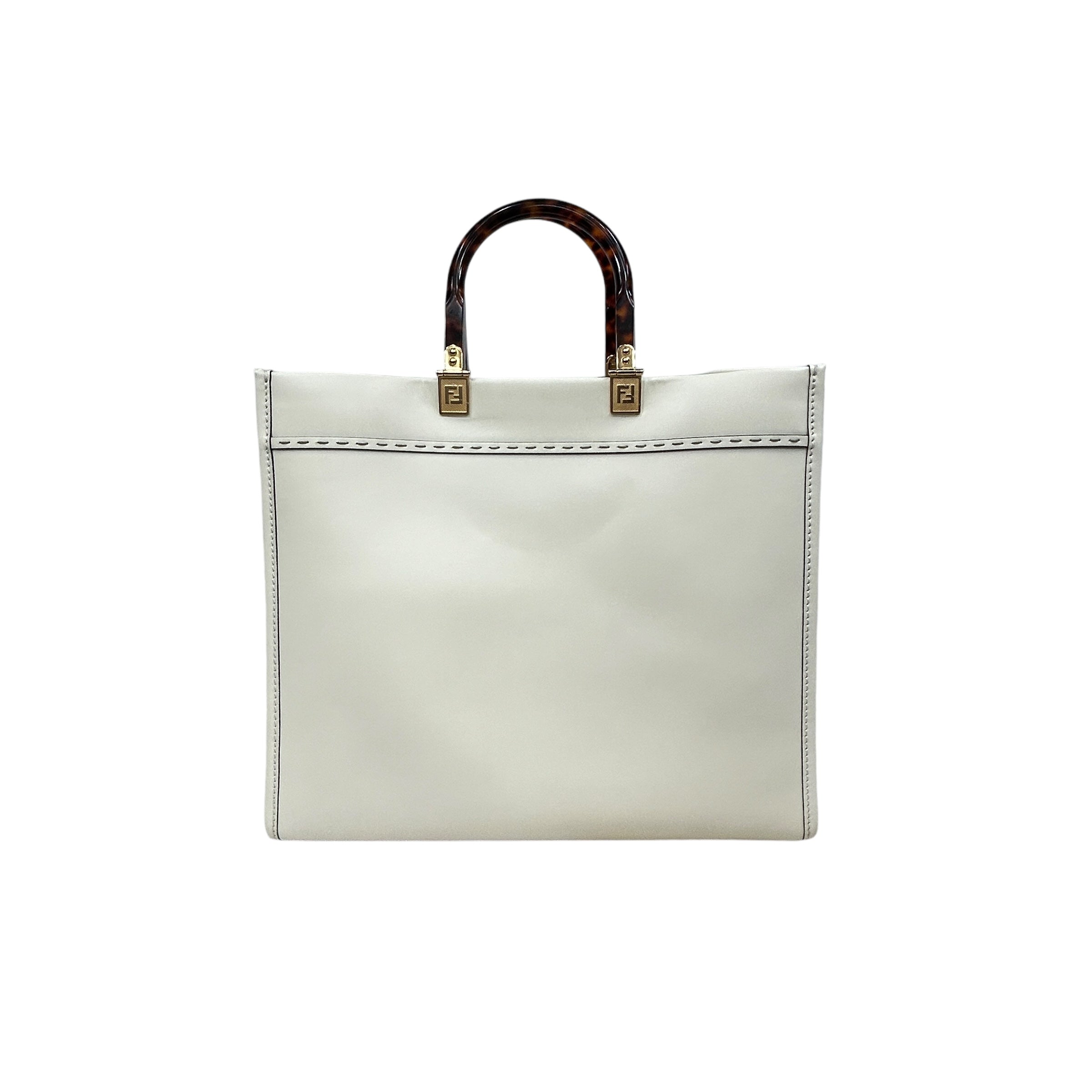 White Sunshine Medium Shopper w/GHW