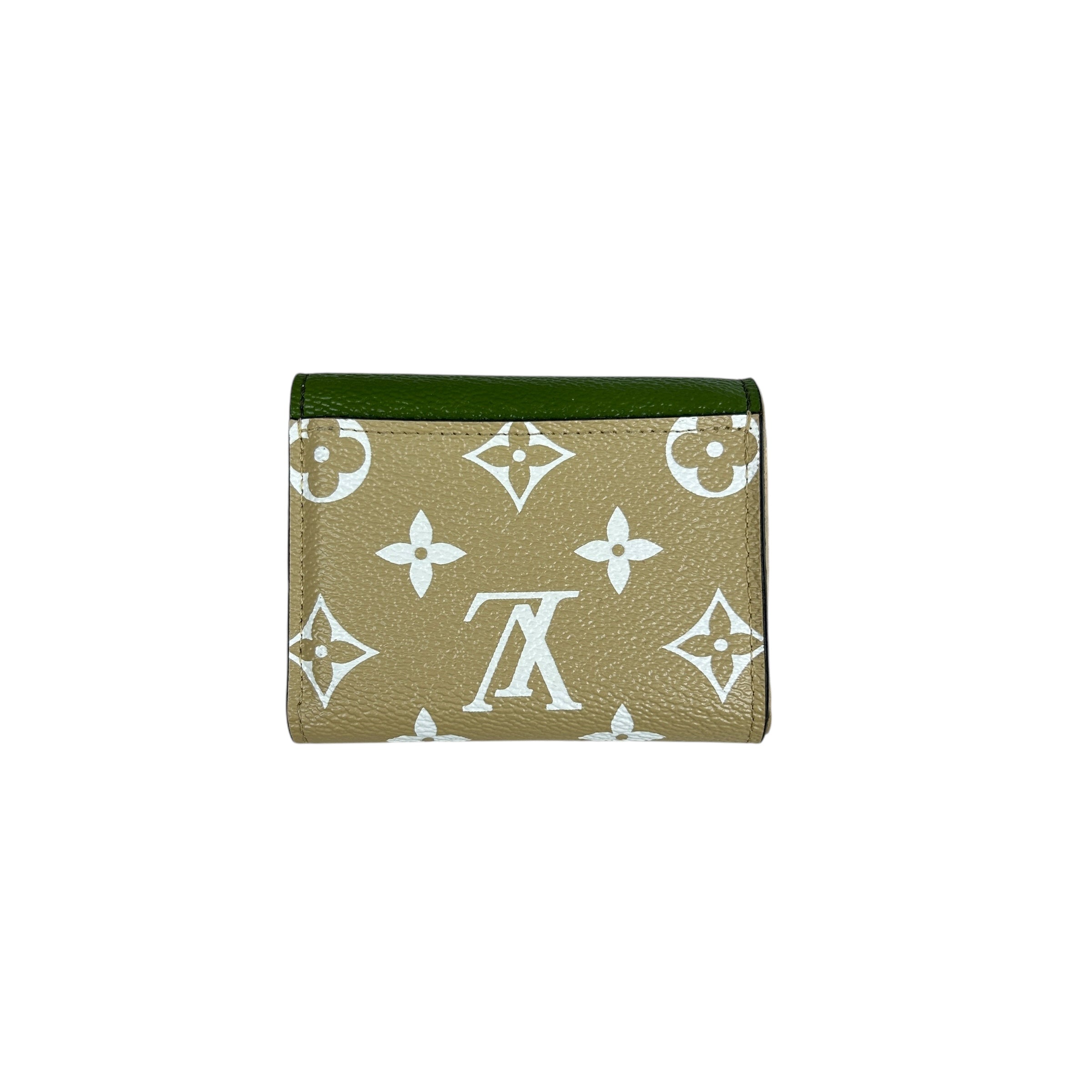 Monogram Giant Zoe Khaki/ Green Compact Wallet w/GHW