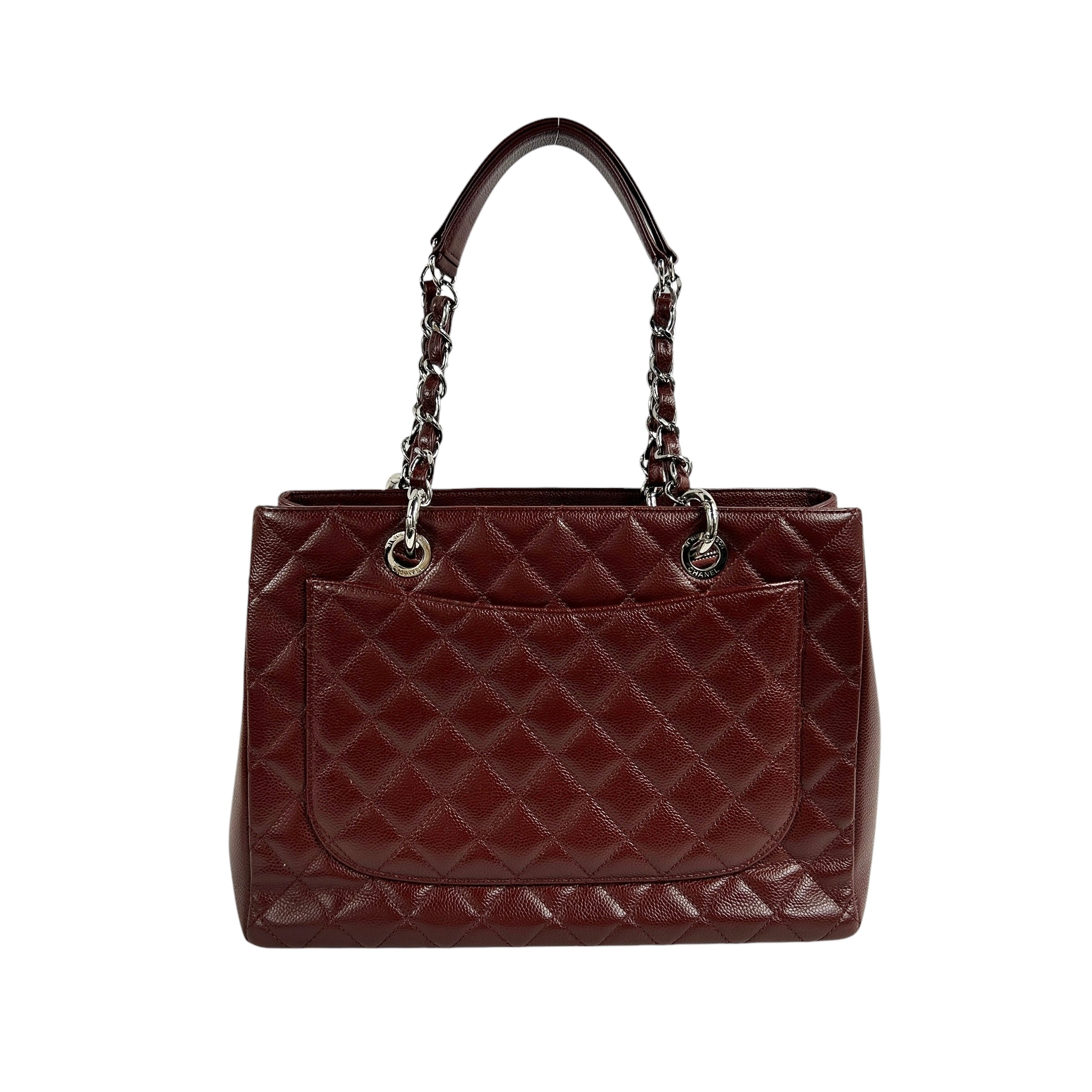 Burgundy Caviar Grand Shopping Tote