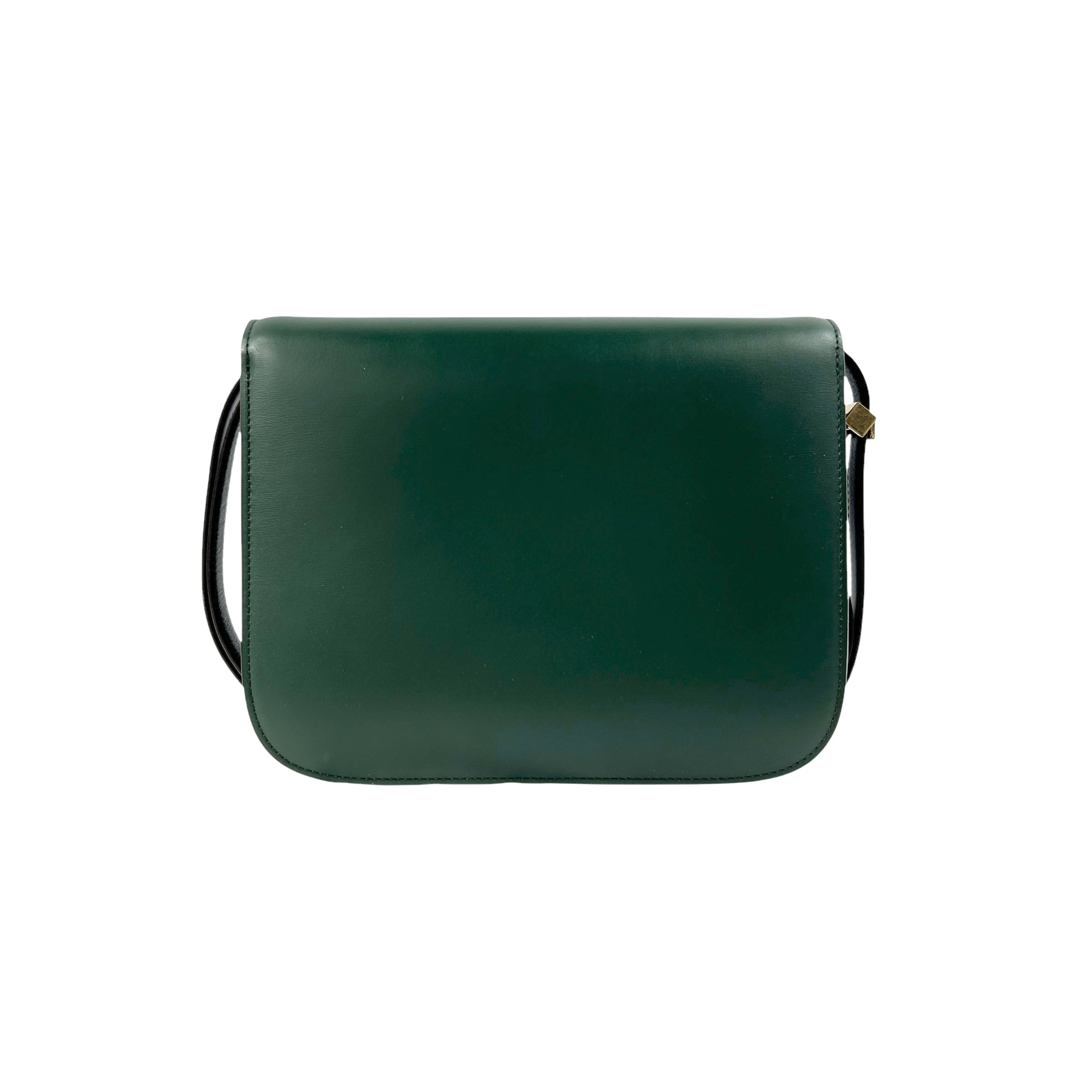 Dark Green Medium Classic Calf Box Bag w/AGHW