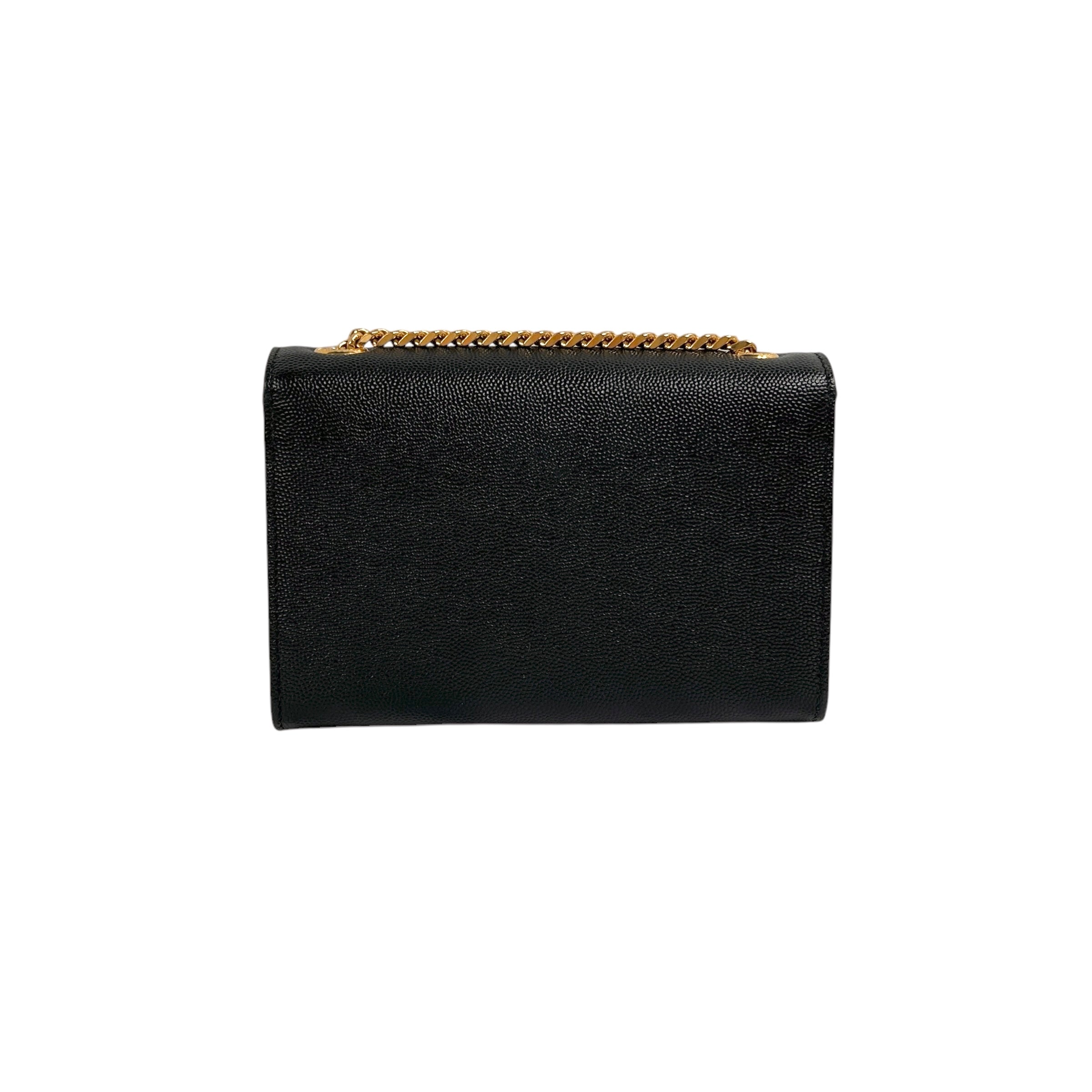 Black Pebbled Leather Mini Kate Bag