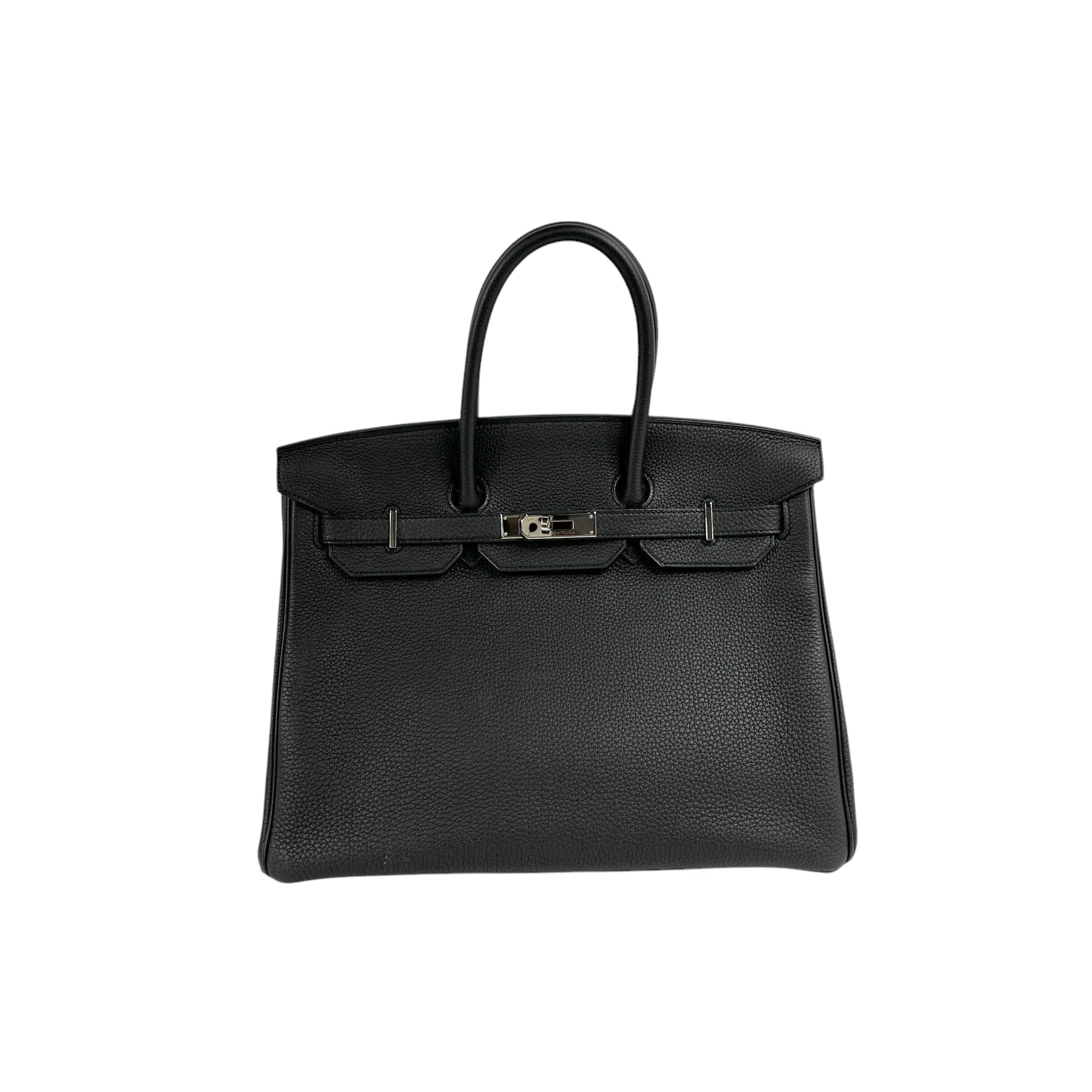 Black Clemence Leather Birkin 35 Bag w/PHW