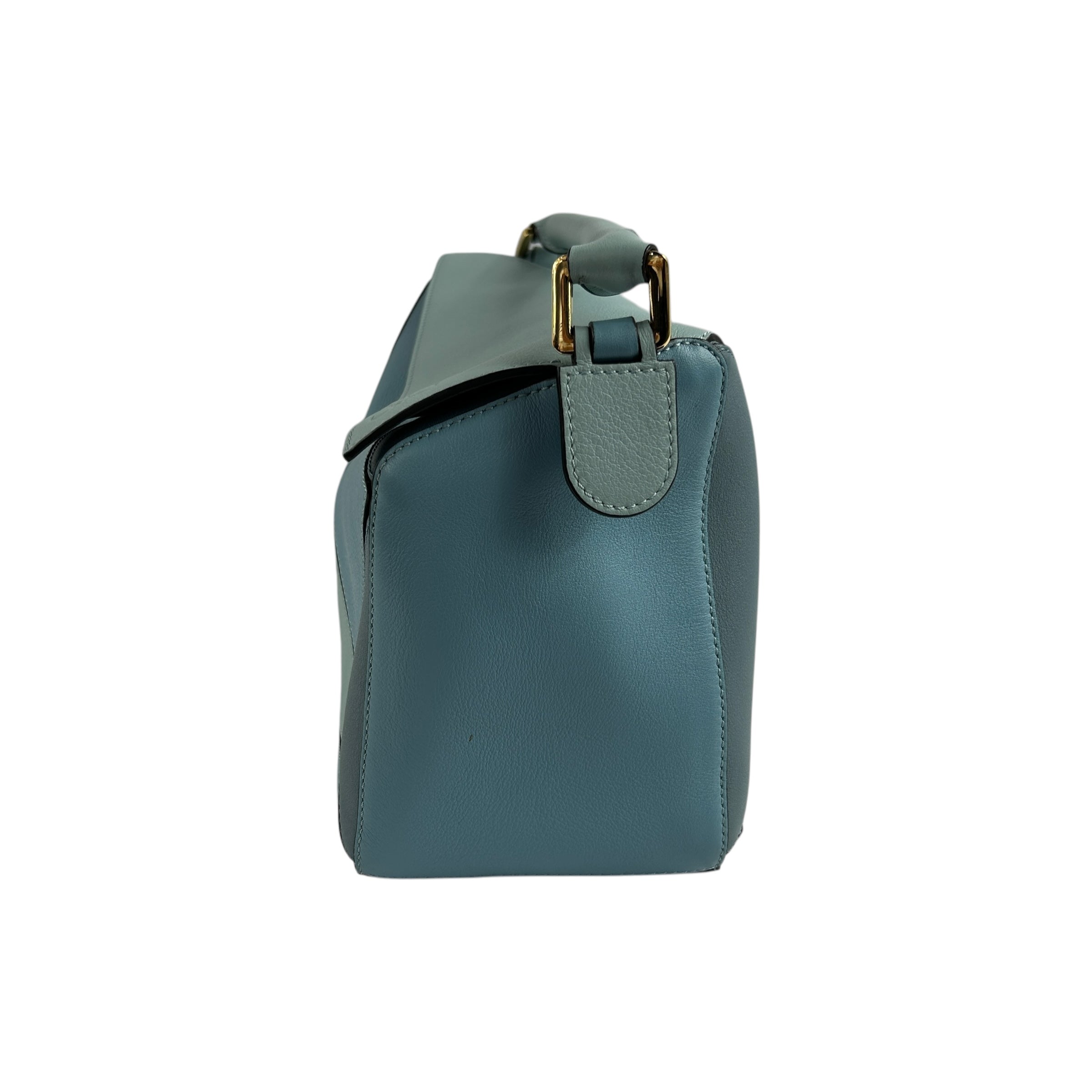 Blue Calfskin Medium Puzzle Bag w/GHW
