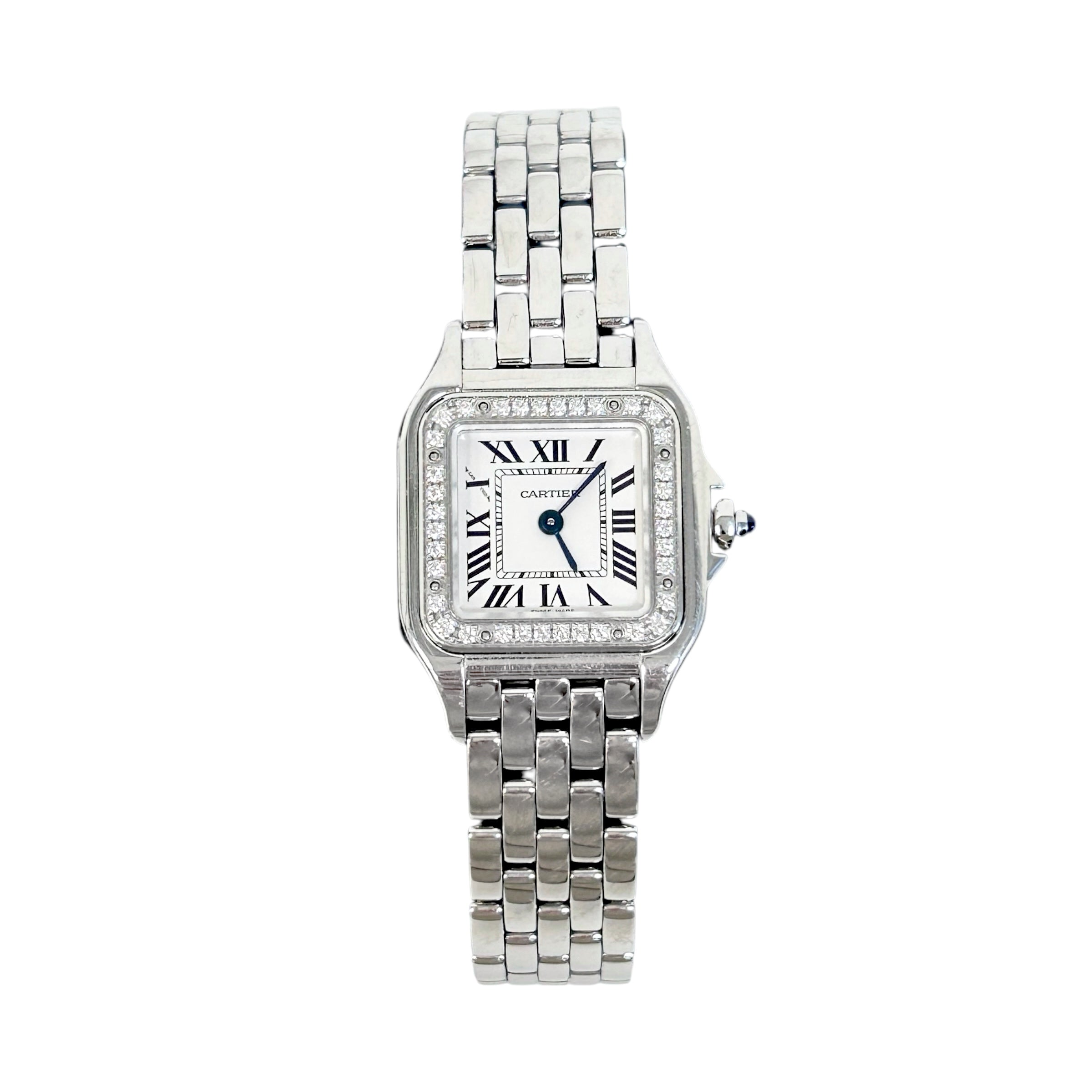 Panthère de Cartier watch w/ Bezel set with brilliant-cut diamonds