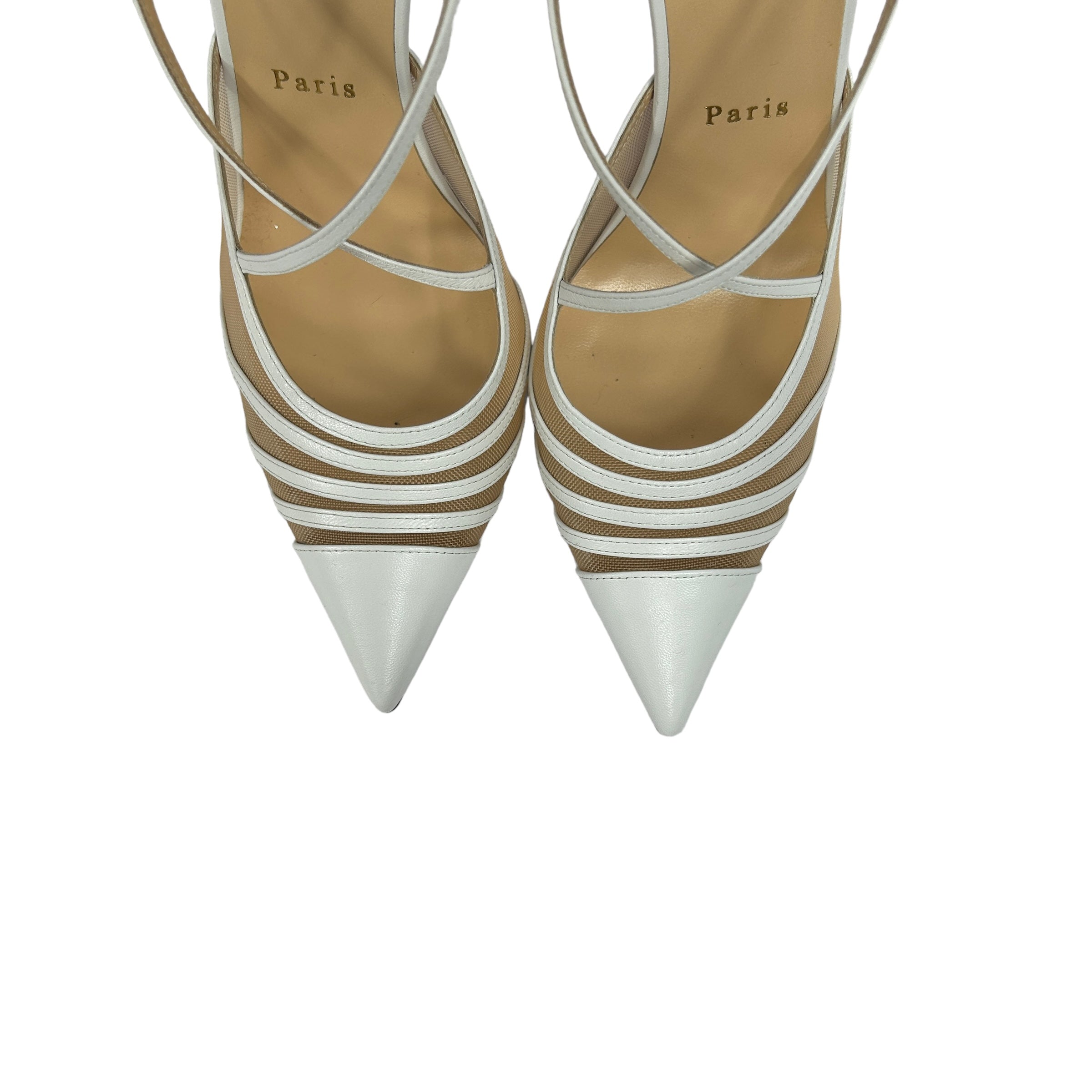 White Theodorella 100 Pointed Toe Pumps