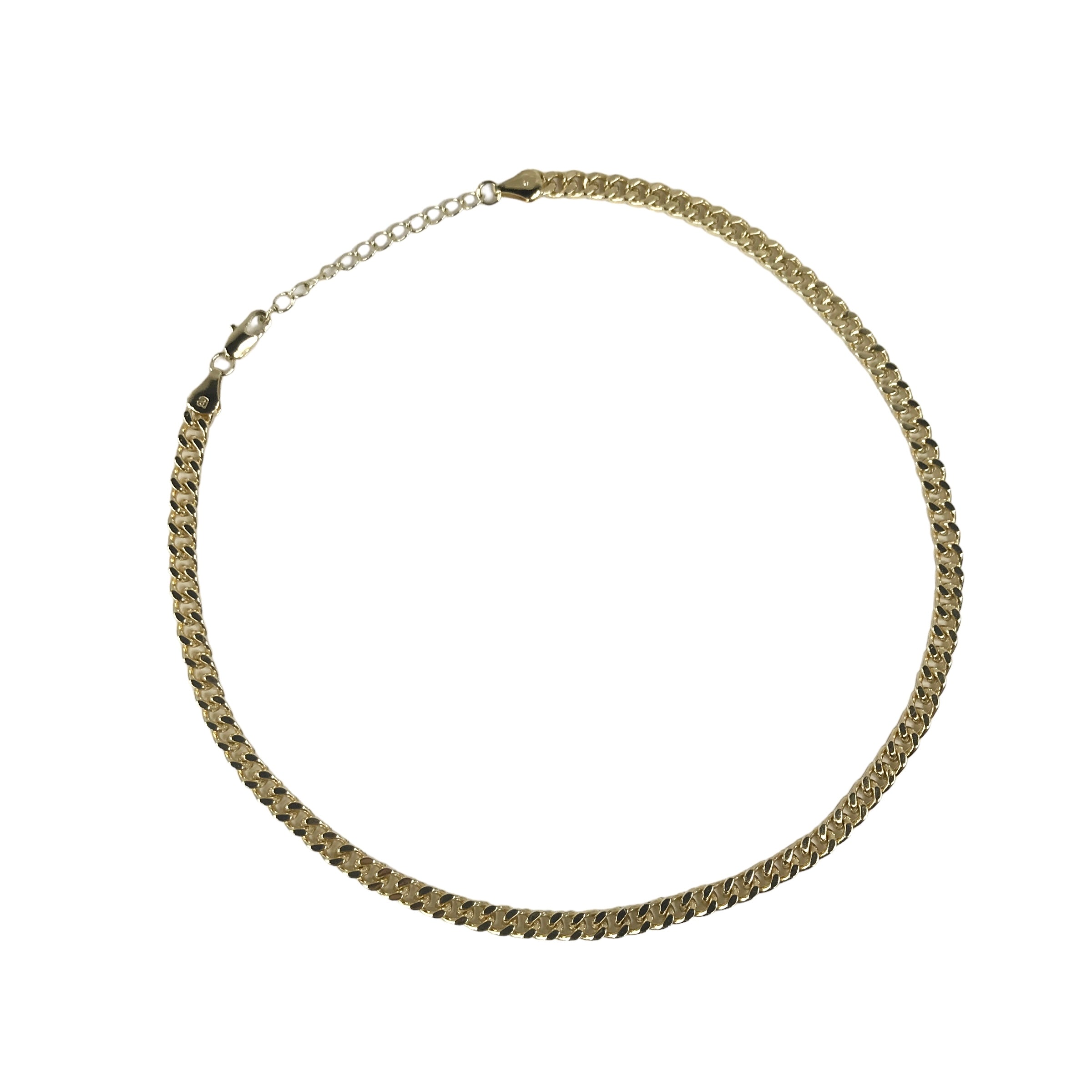 ANA LUISA Gold Plated Silver Interlocking Chain Choker w/Tiny Crystal on Clasp